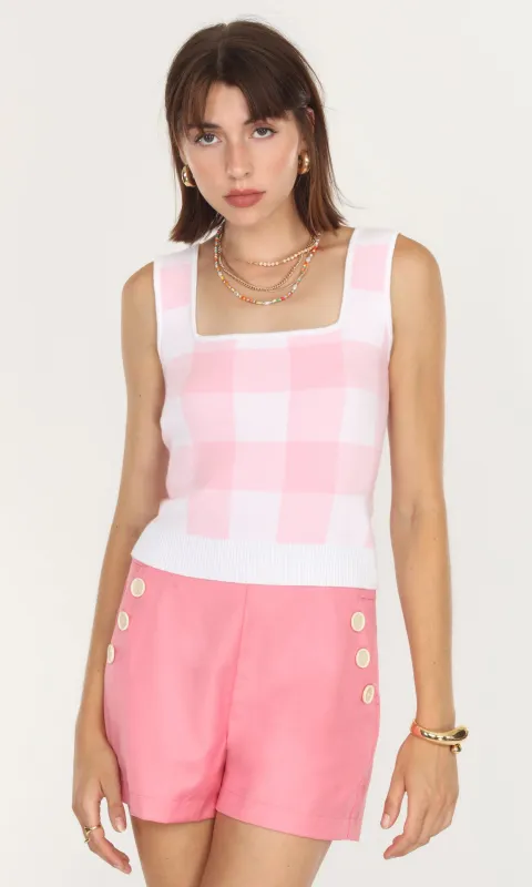 Bellamy Gingham Knit Top sold by Greylin