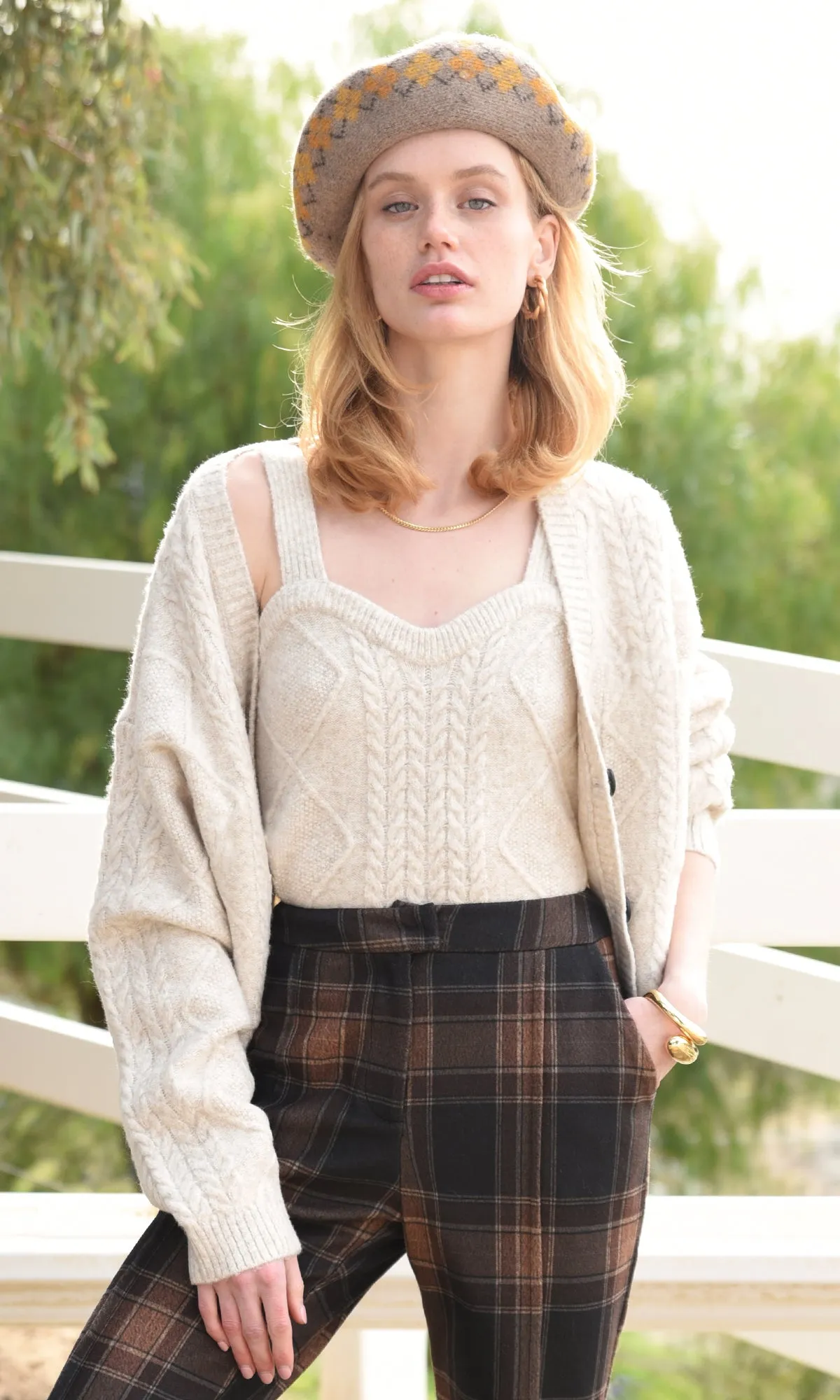Lorena Cable Knit Cardigan sold by Greylin product image thumbnail 2