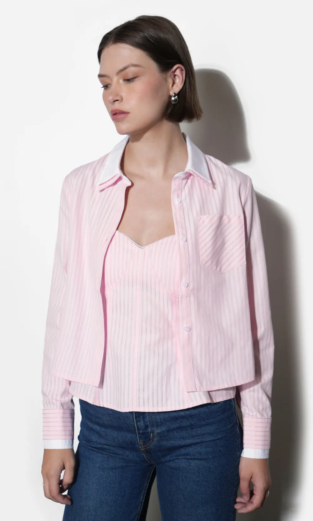 Daphne Contrast Collar Button Down Shirt sold by Greylin product image thumbnail 4