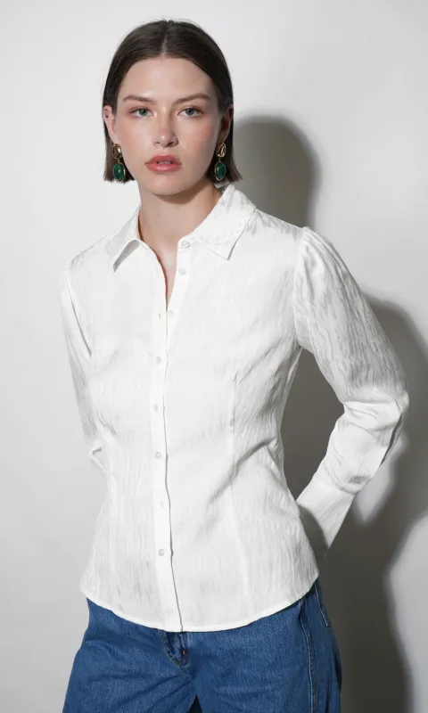 Ailani Textured Slim Blouse made by Greylin