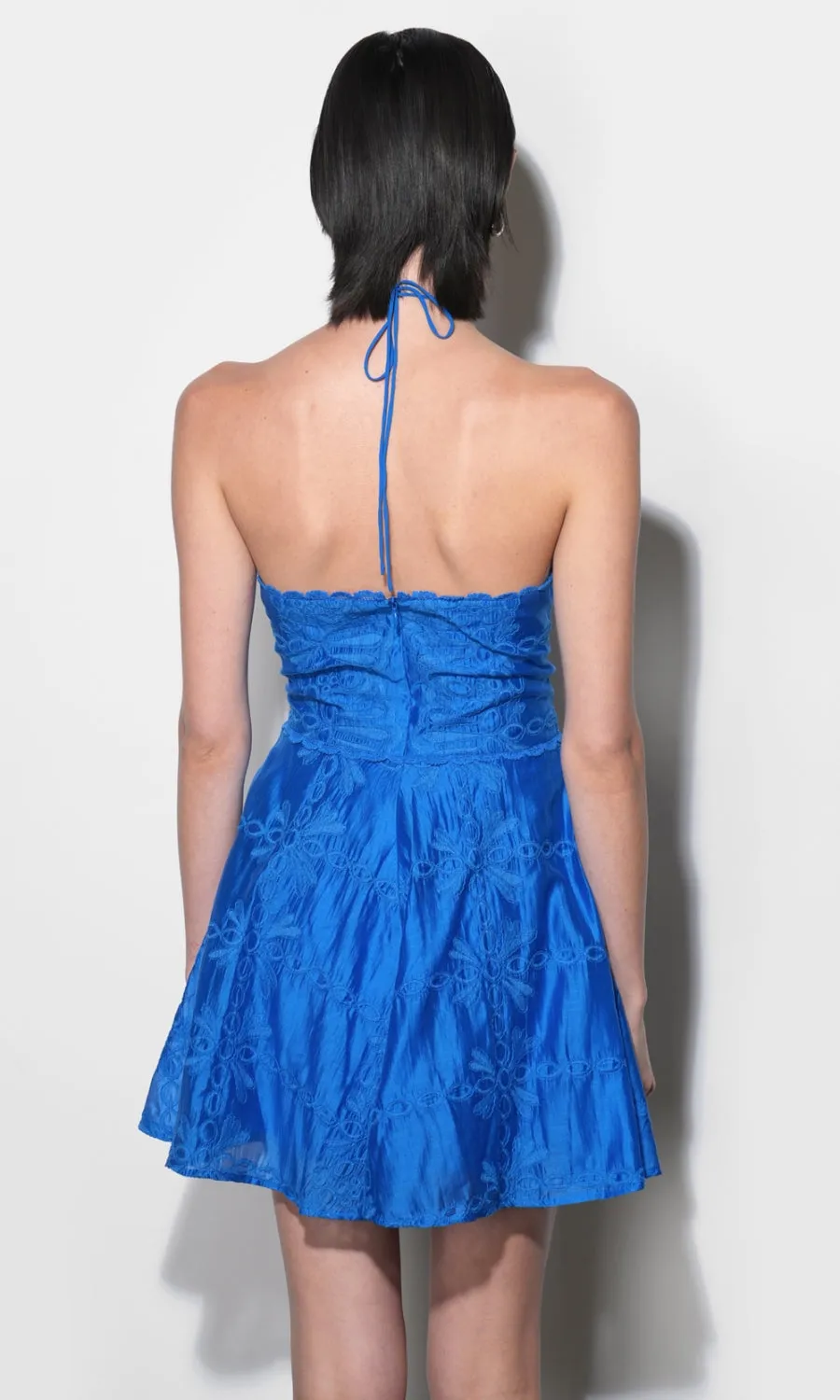 Callie Embroidered Halter Mini Dress sold by Greylin product image thumbnail 2