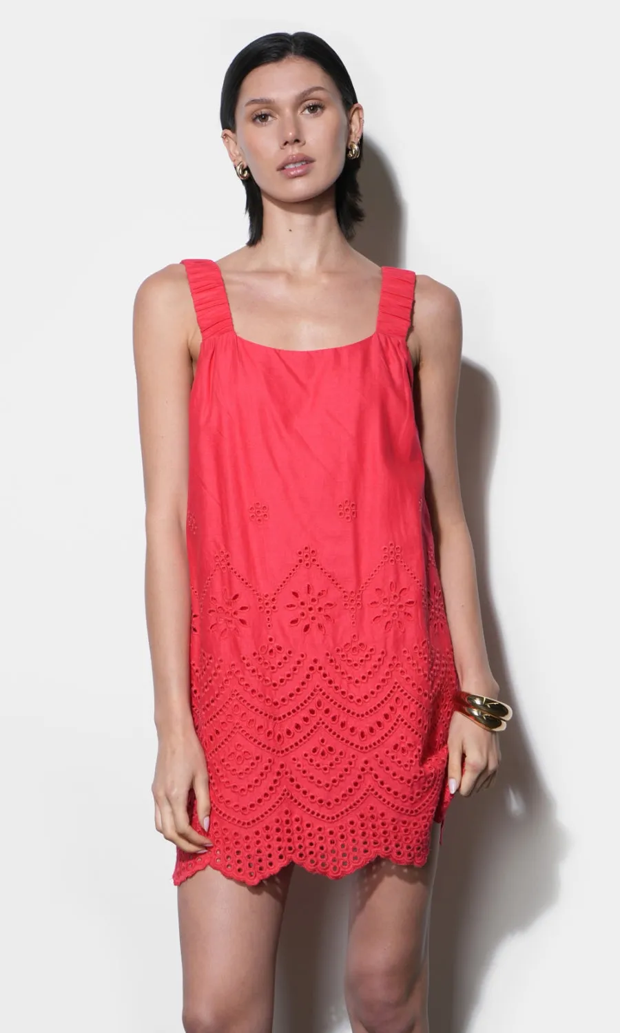 Kallie Linen Blend Embroidered Mini Dress sold by Greylin product image thumbnail 4