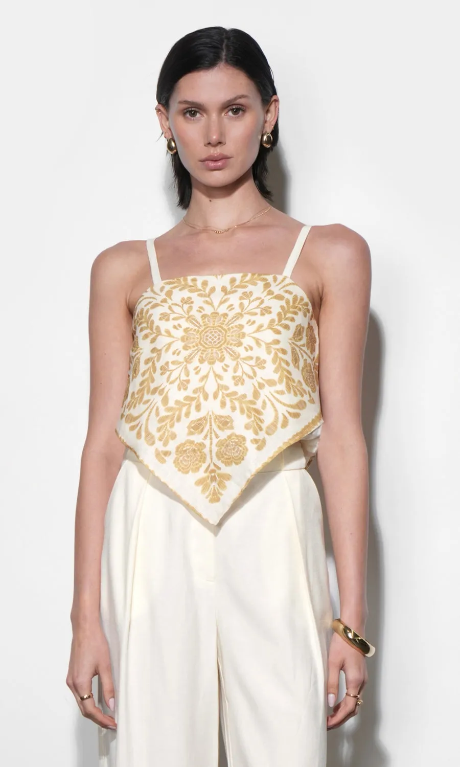 Macie Scarf Print Top sold by Greylin