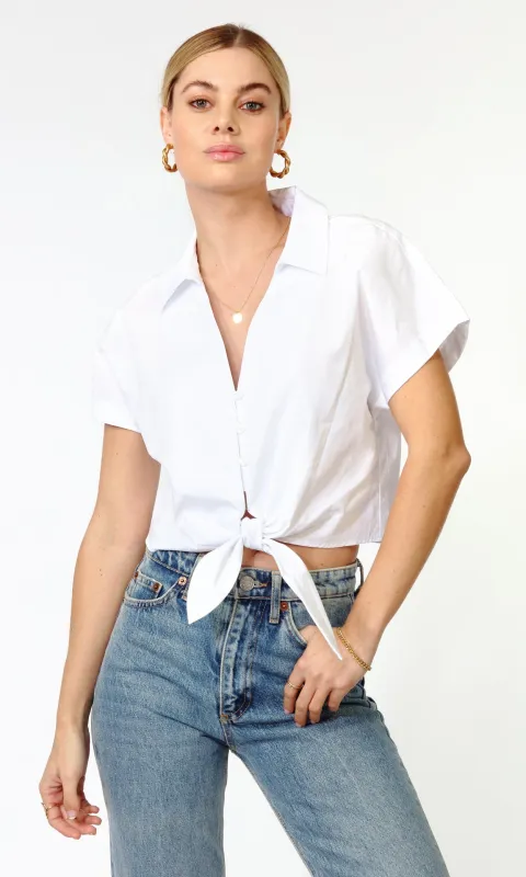Rachel Tie Front Shirt made by Greylin