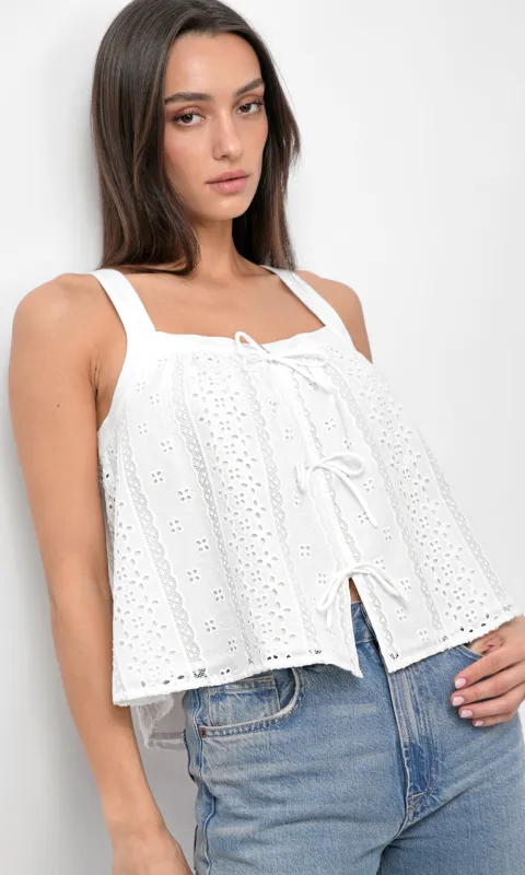 Vivi Cotton Eyelet Top made by Greylin