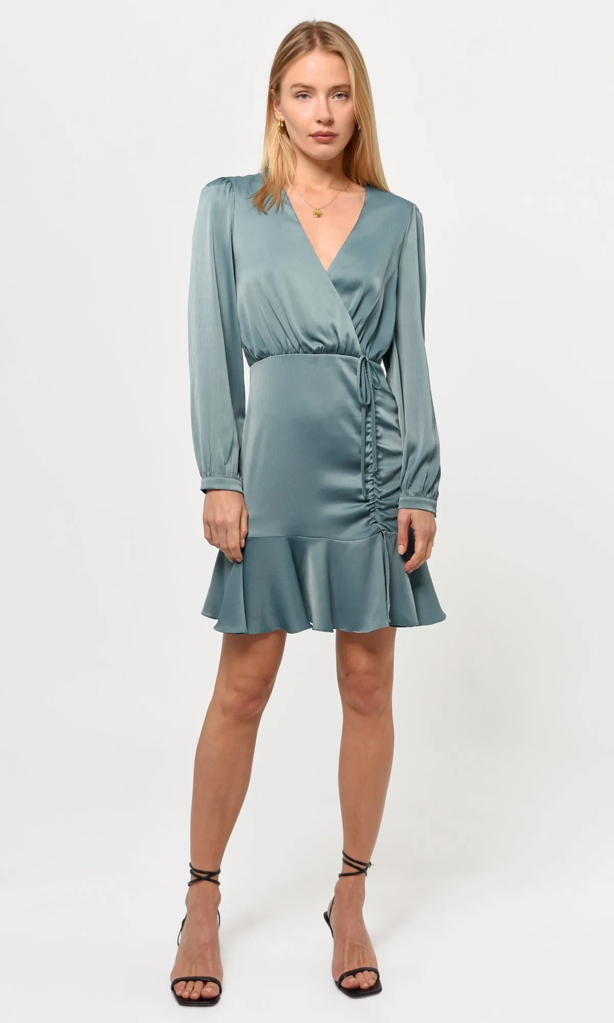 Joanne Ruched Satin Dress sold by Greylin product image thumbnail 3