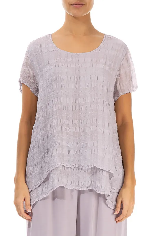 Layered Lilac Light Silk Blouse made by Grizas