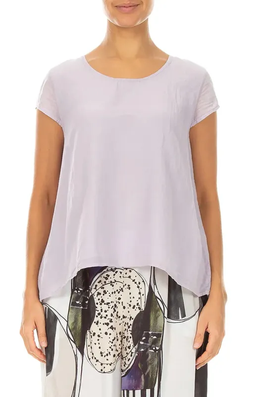 Cap Sleeves Lilac Silk Cotton Blouse made by Grizas