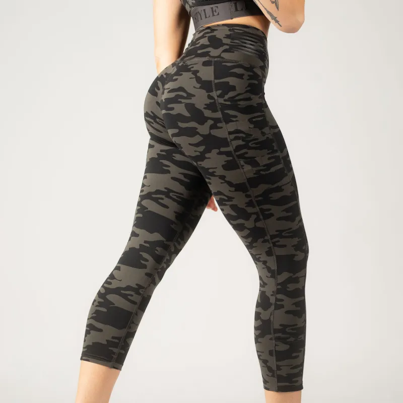 Women's Utility 7/8 Legging - Black Camo sold by Grunt Style