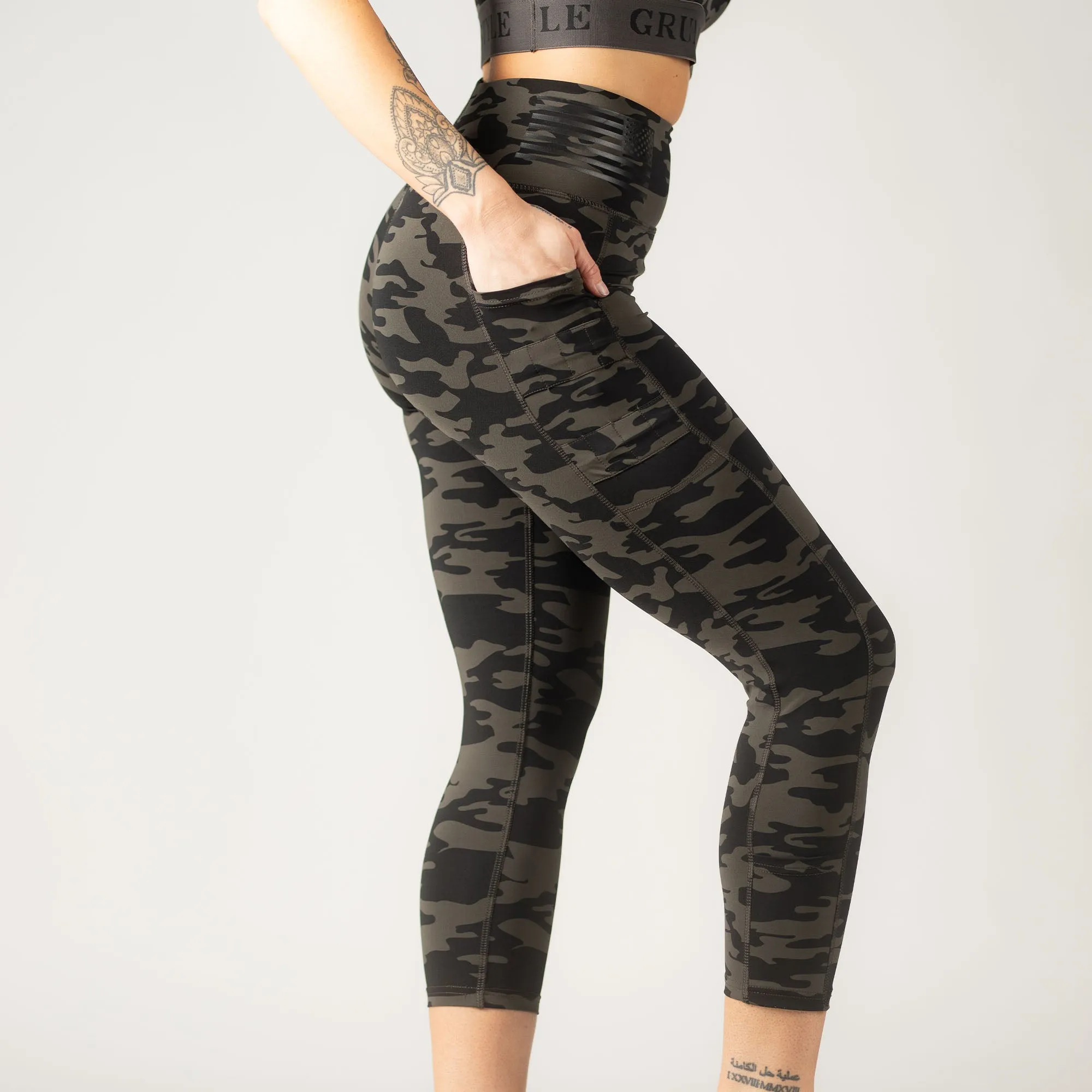 Women's Utility 7/8 Legging - Black Camo sold by Grunt Style product image thumbnail 4