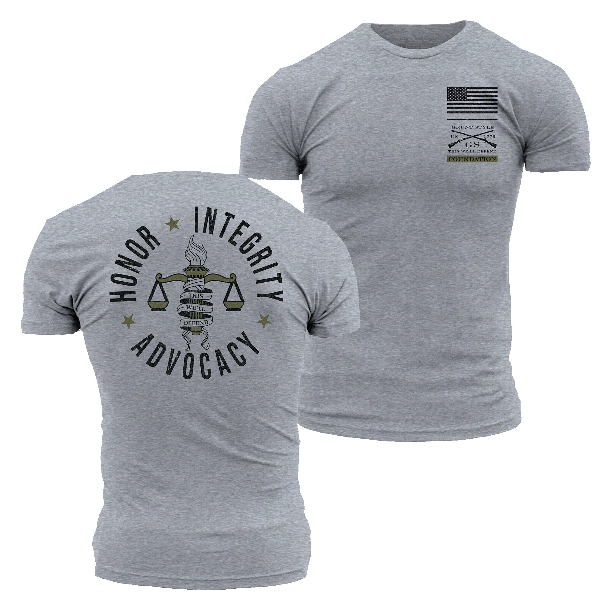 Grunt Style Foundation Advocacy T-Shirt - Dark Heather Gray sold by Grunt Style product image thumbnail 4