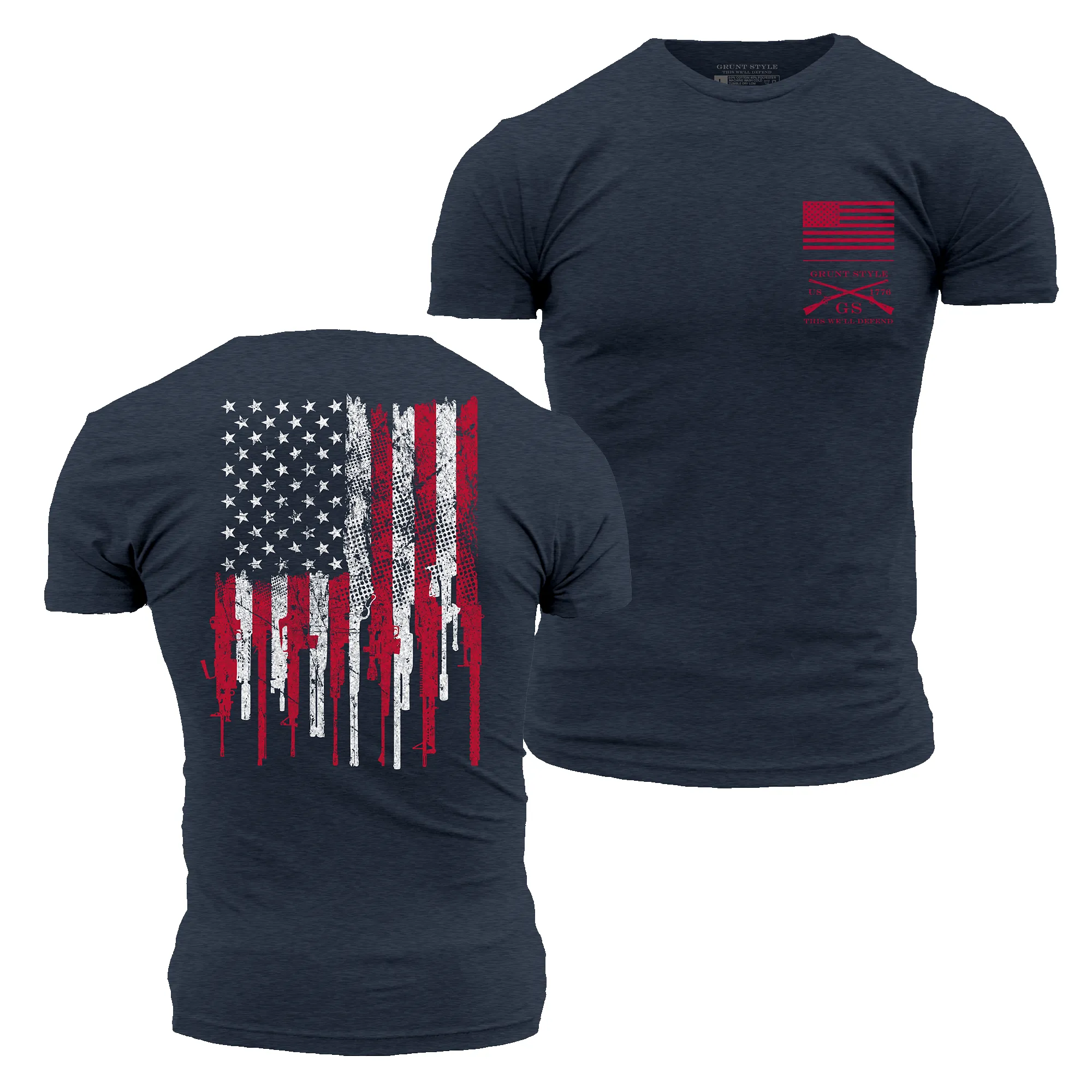 2A Stars and Stripes T-Shirt - Midnight Navy sold by Grunt Style