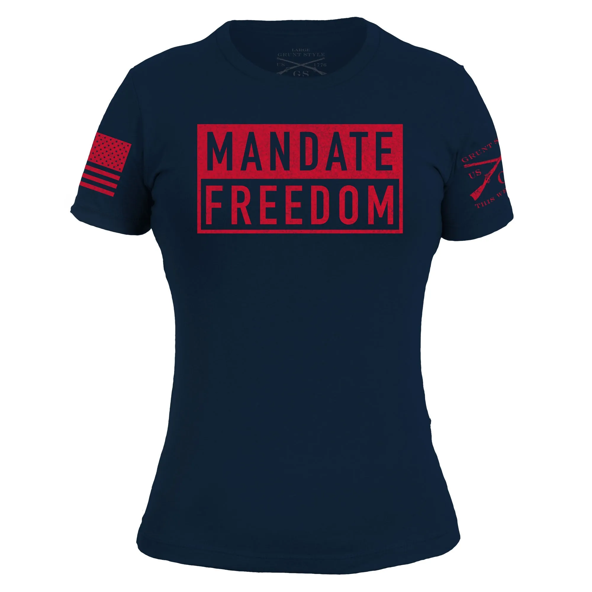 Women's Mandate Freedom T-Shirt - Navy sold by Grunt Style