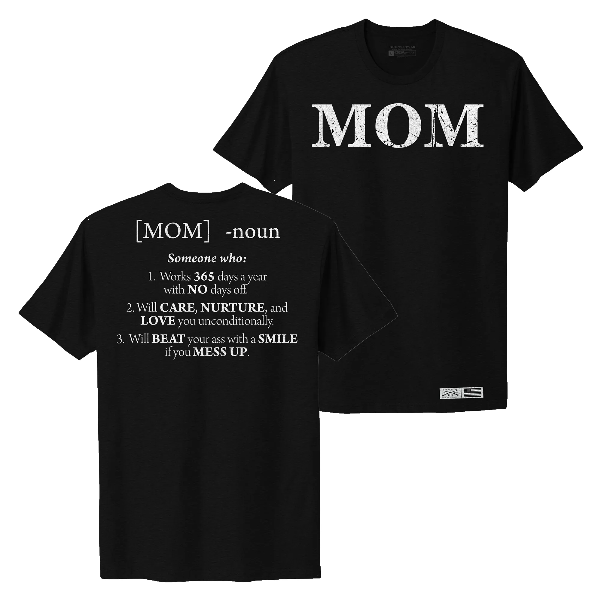 Women's Mom Defined Boyfriend Fit T-Shirt - Black sold by Grunt Style product image thumbnail 3