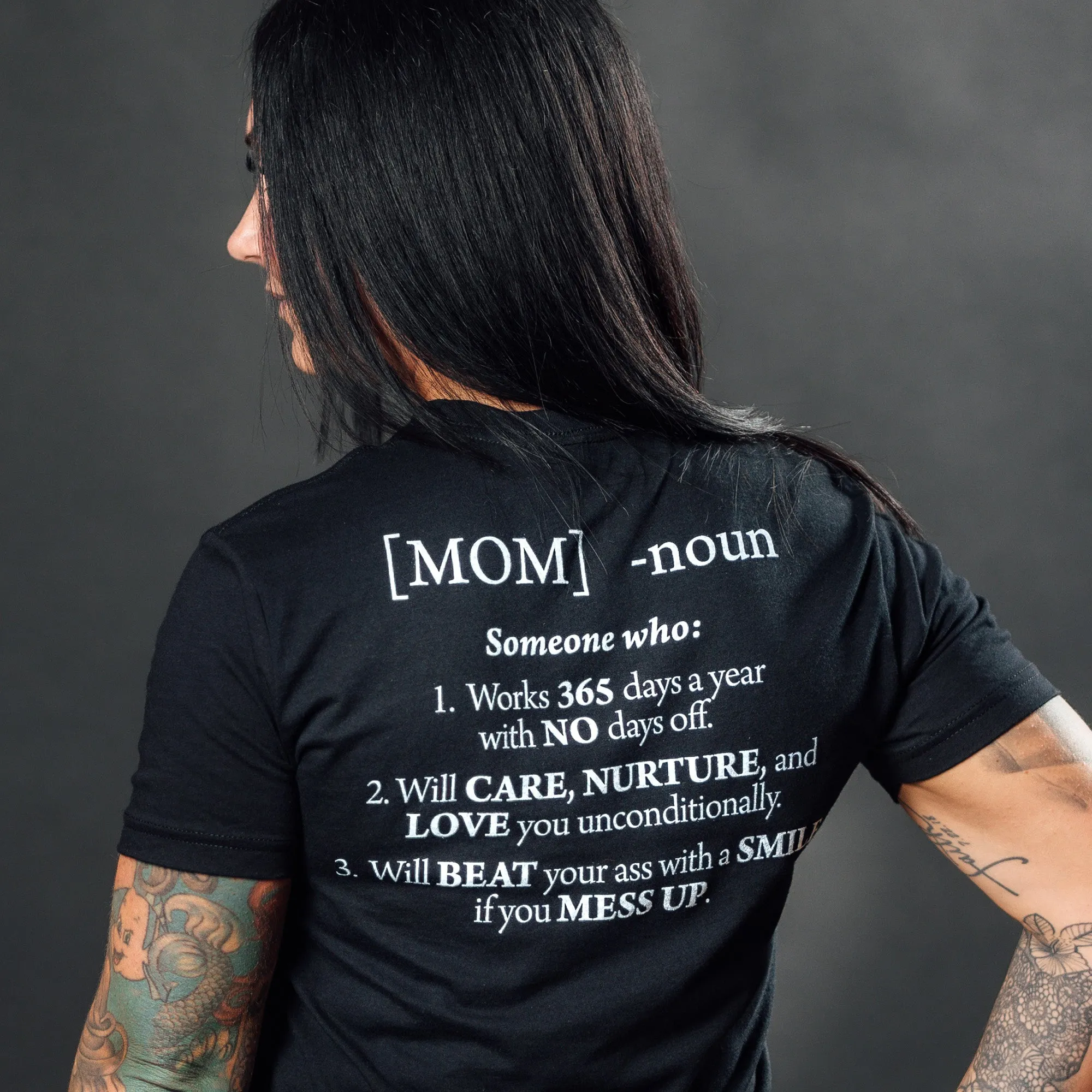 Women's Mom Defined Boyfriend Fit T-Shirt - Black sold by Grunt Style product image thumbnail 2