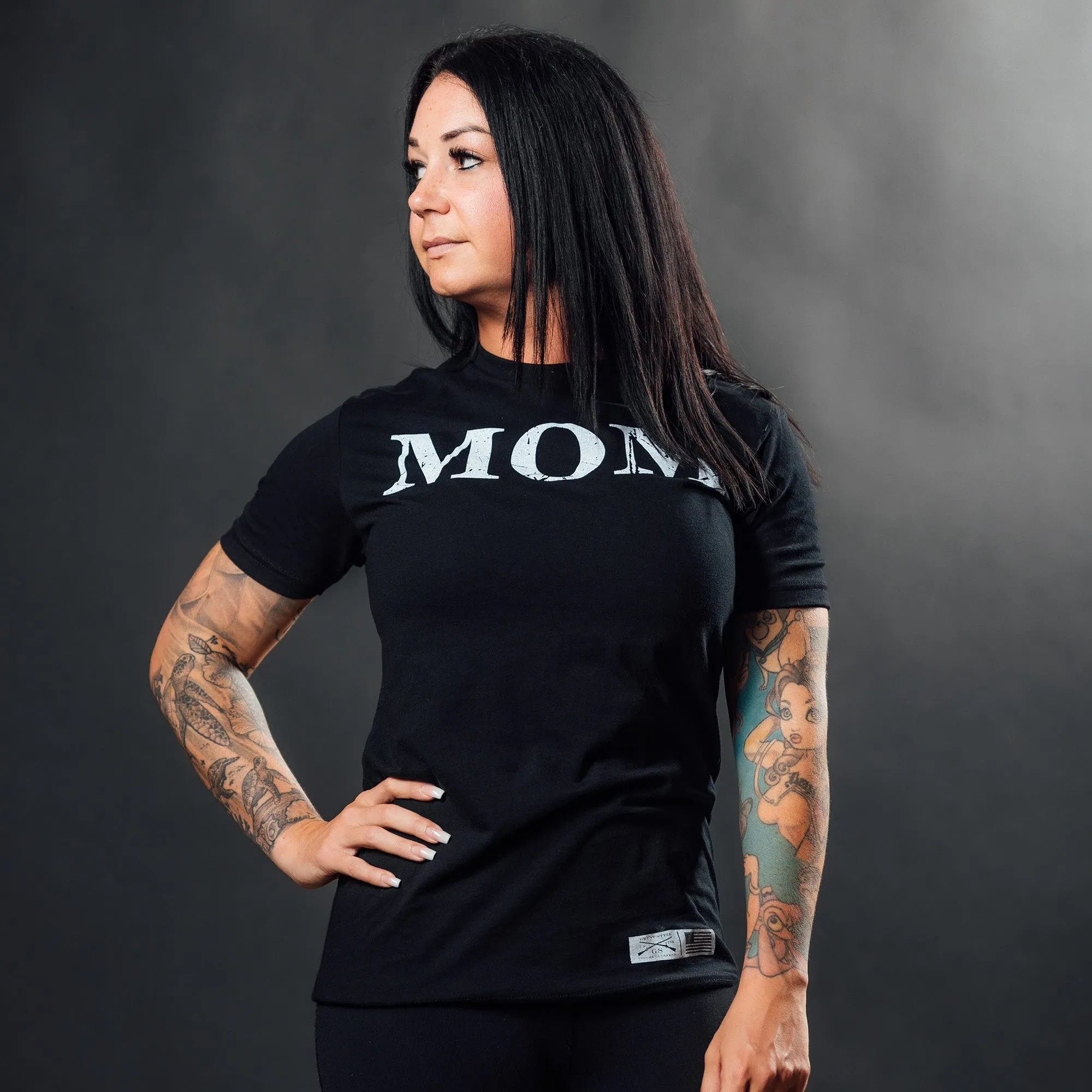 Women's Mom Defined Boyfriend Fit T-Shirt - Black sold by Grunt Style