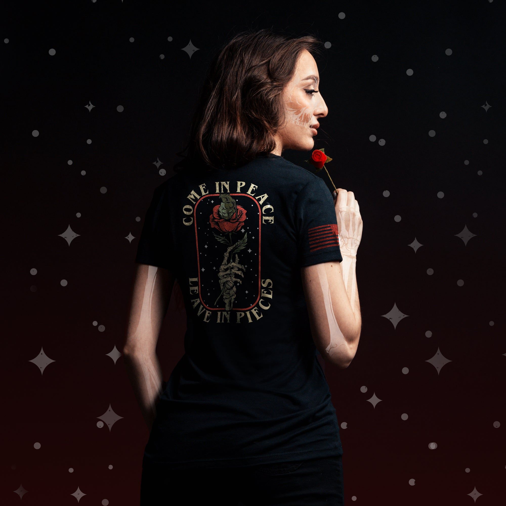 Women's Death Rose T-Shirt - Black sold by Grunt Style
