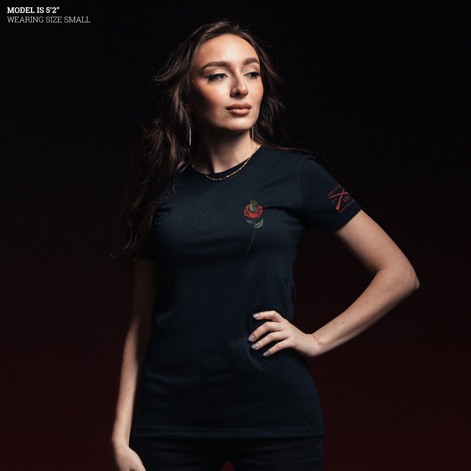 Women's Death Rose T-Shirt - Black sold by Grunt Style product image thumbnail 4