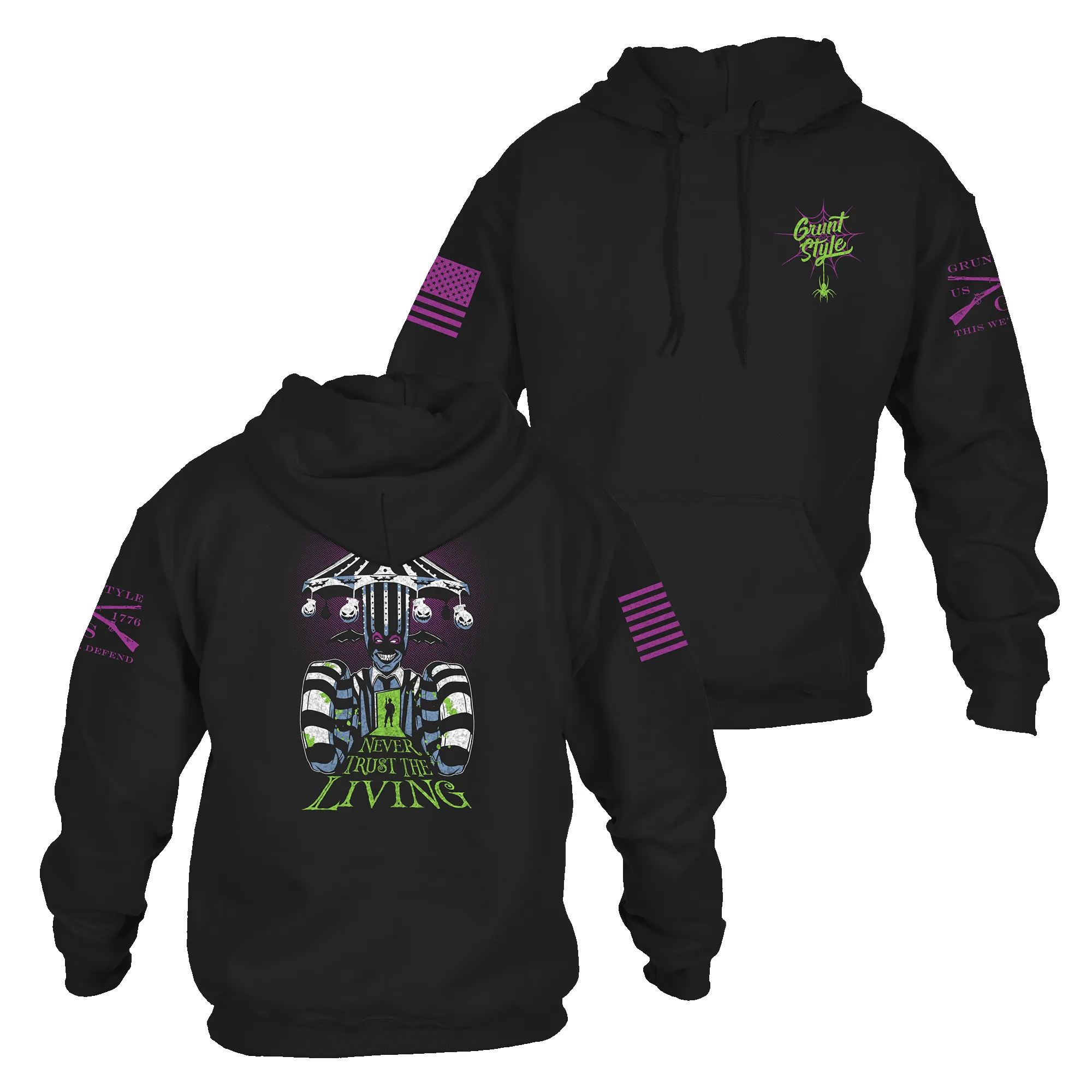 Never Trust The Living Hoodie - Black sold by Grunt Style