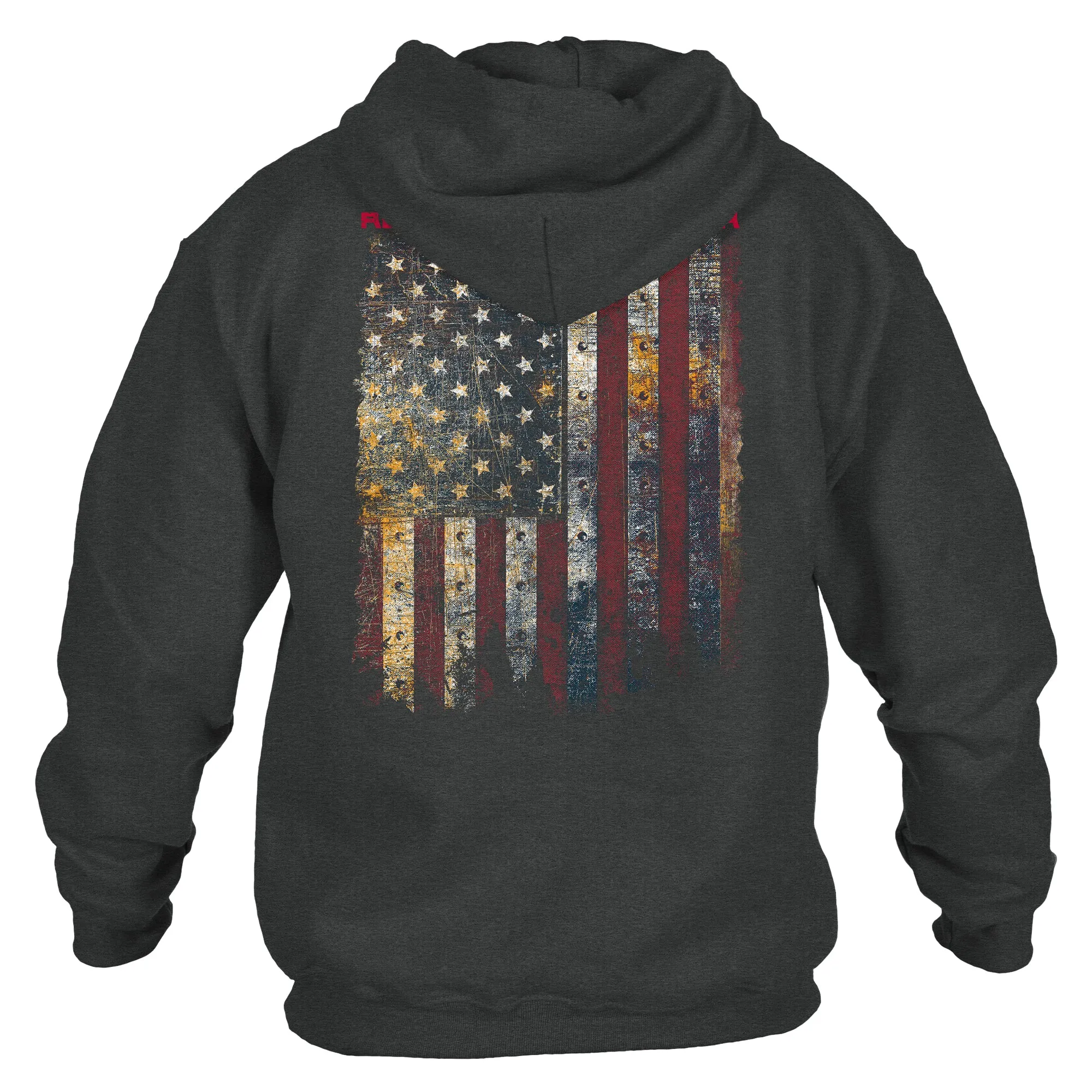Red Blood Blue Collar® Hoodie - Dark Heather sold by Grunt Style product image thumbnail 3