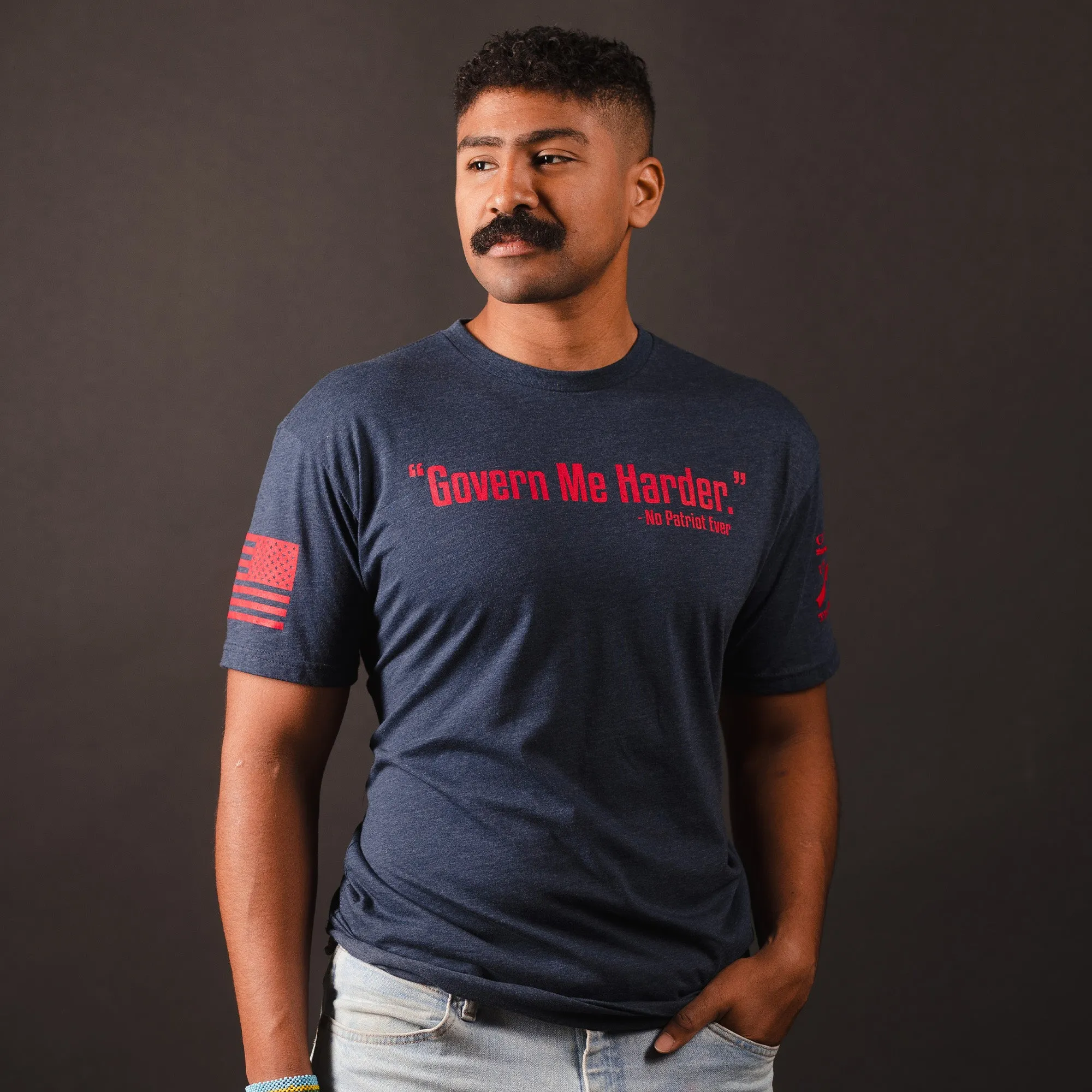Govern Me Harder T-Shirt - Midnight Navy sold by Grunt Style product image thumbnail 5