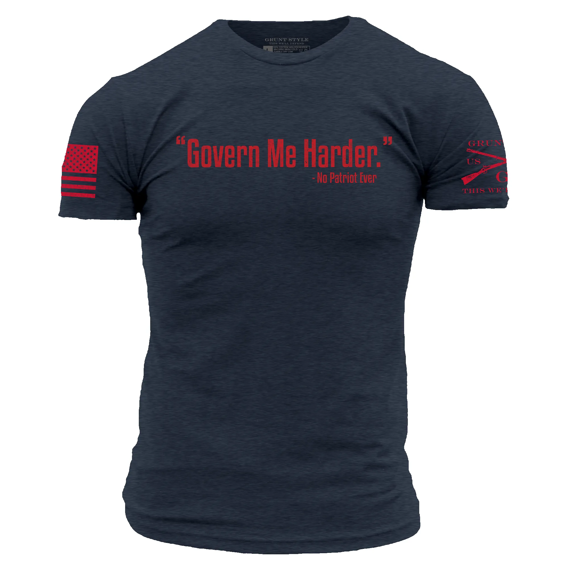 Govern Me Harder T-Shirt - Midnight Navy sold by Grunt Style