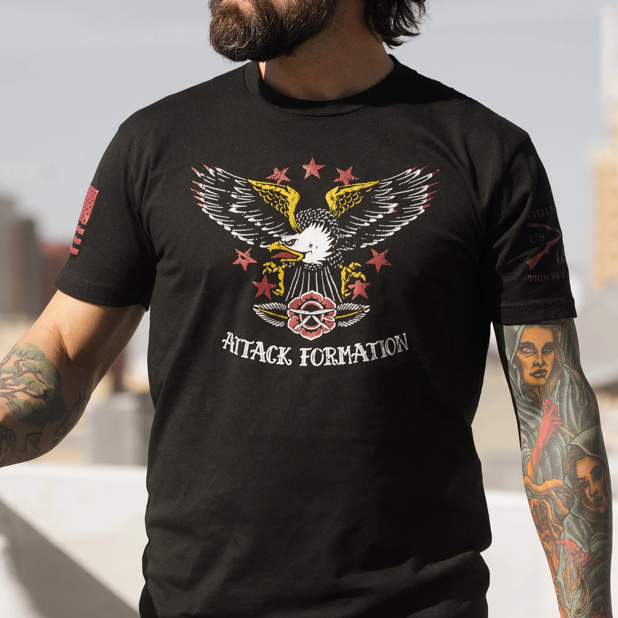 Attack Formation T-Shirt - Black sold by Grunt Style product image thumbnail 4