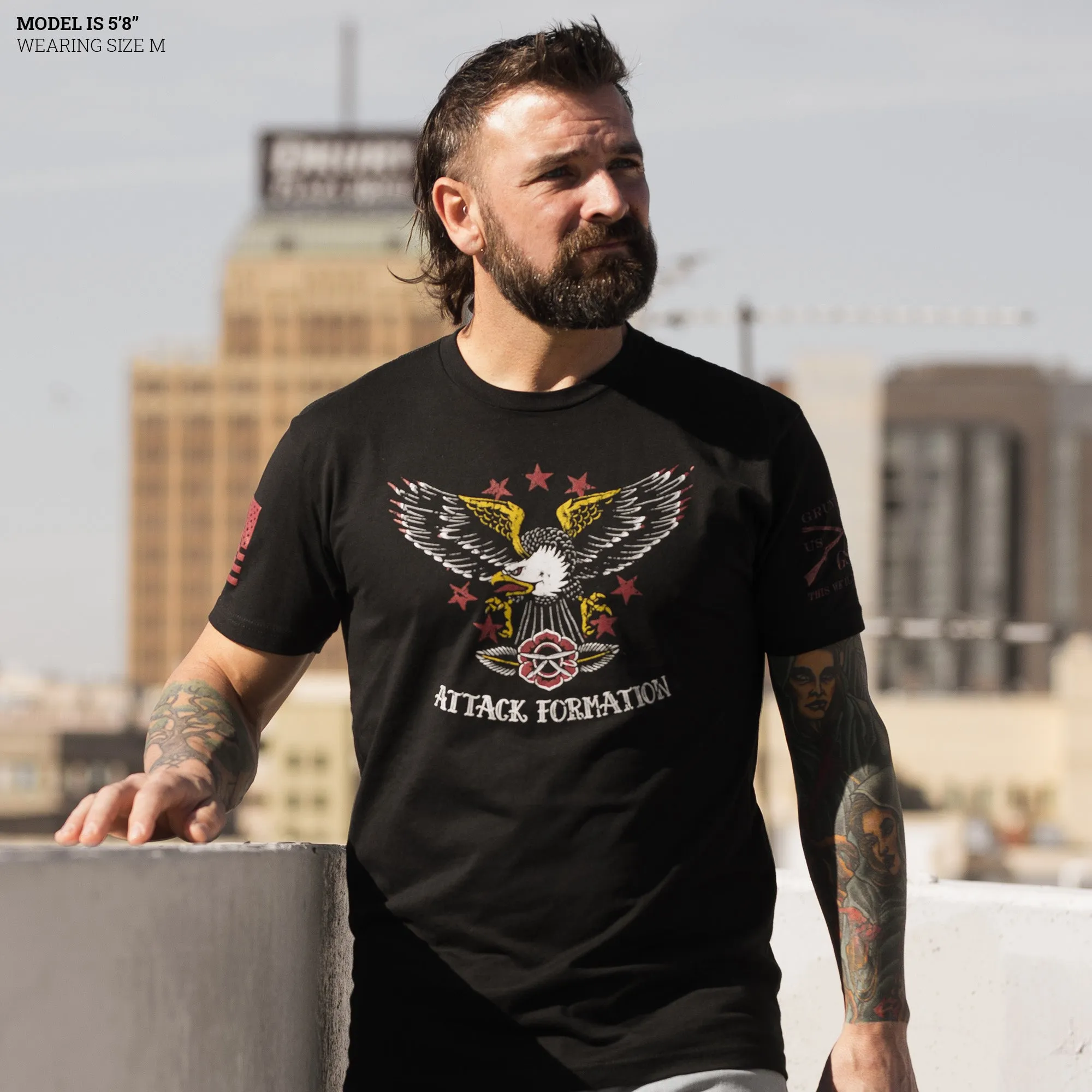 Attack Formation T-Shirt - Black sold by Grunt Style product image thumbnail 3