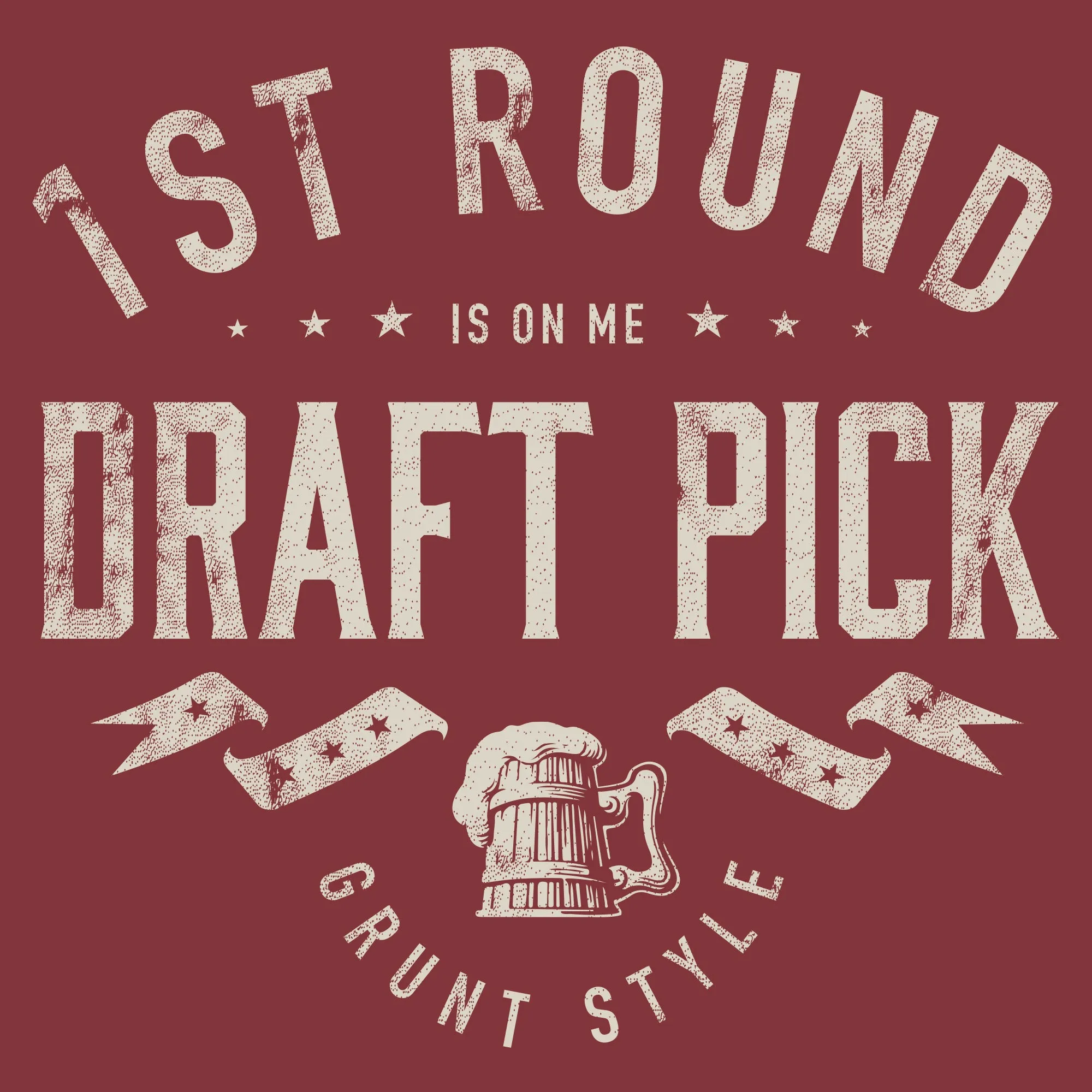 Draft Pick T-Shirt - Red Plum sold by Grunt Style product image thumbnail 2
