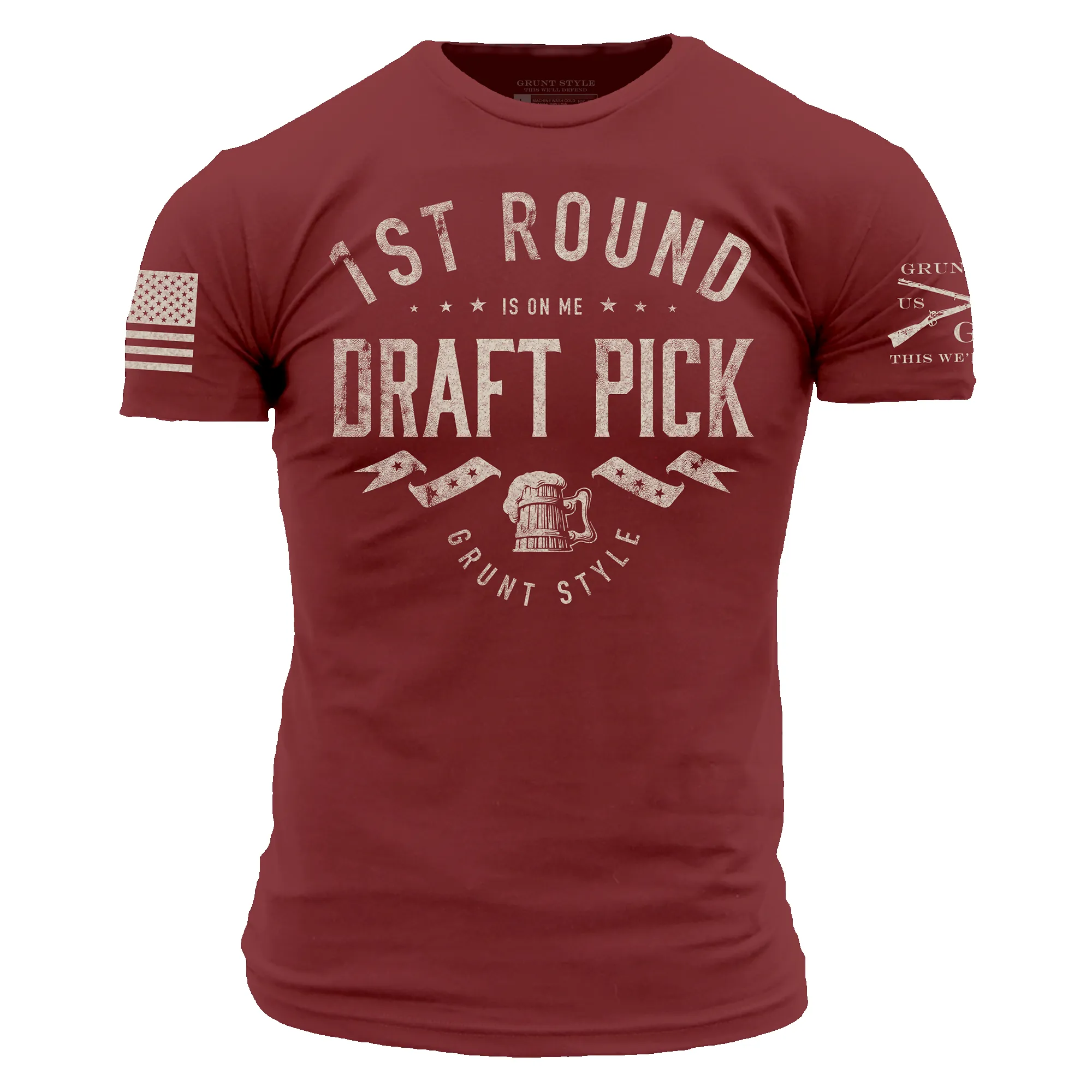Draft Pick T-Shirt - Red Plum sold by Grunt Style