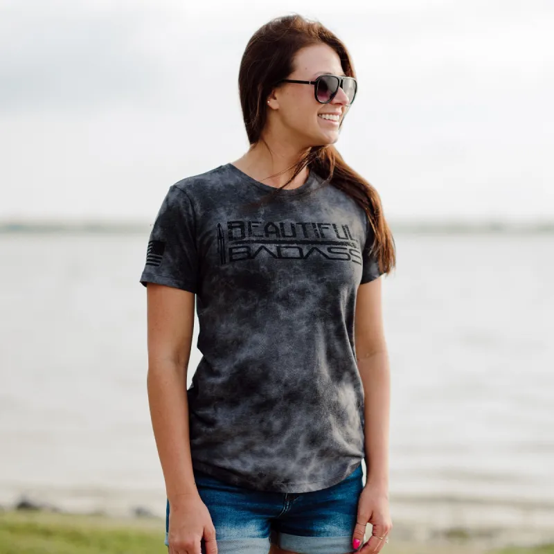 Women's Beautiful Badass T-Shirt - Black Wash sold by Grunt Style