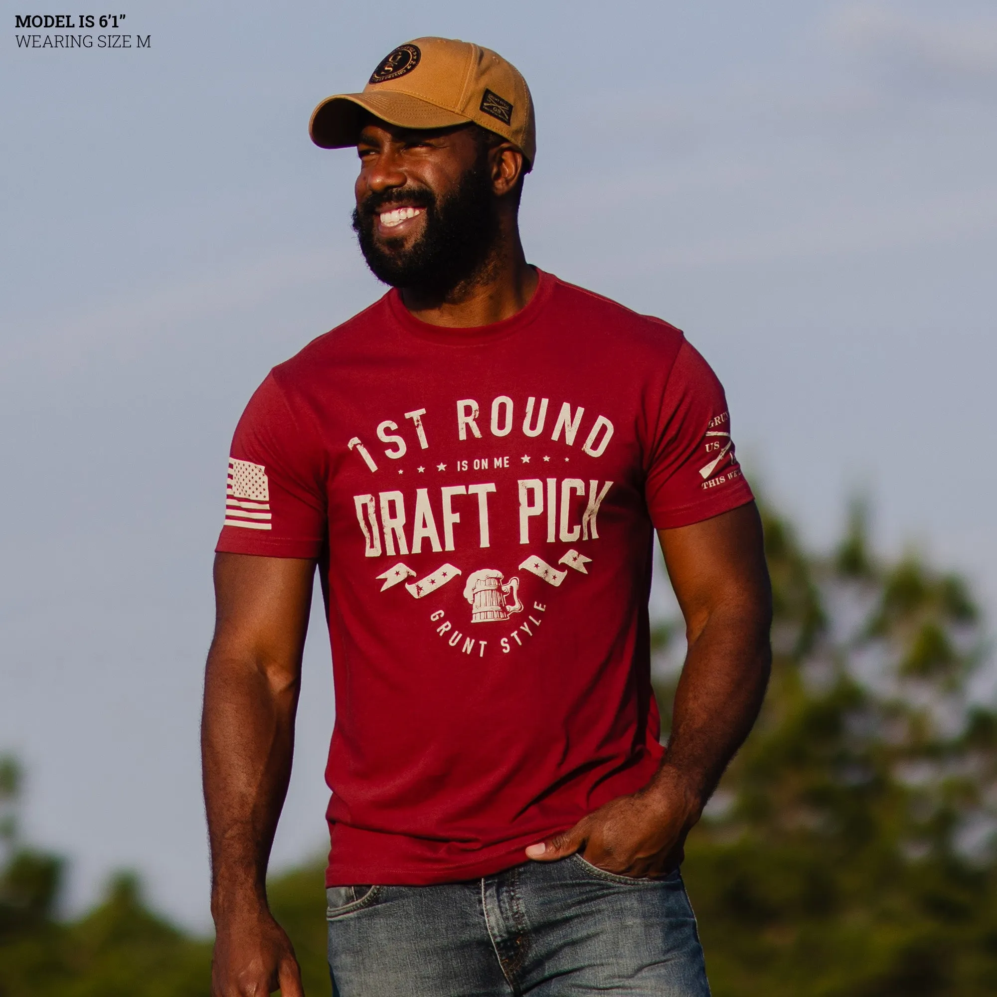 Draft Pick T-Shirt - Red Plum sold by Grunt Style product image thumbnail 3