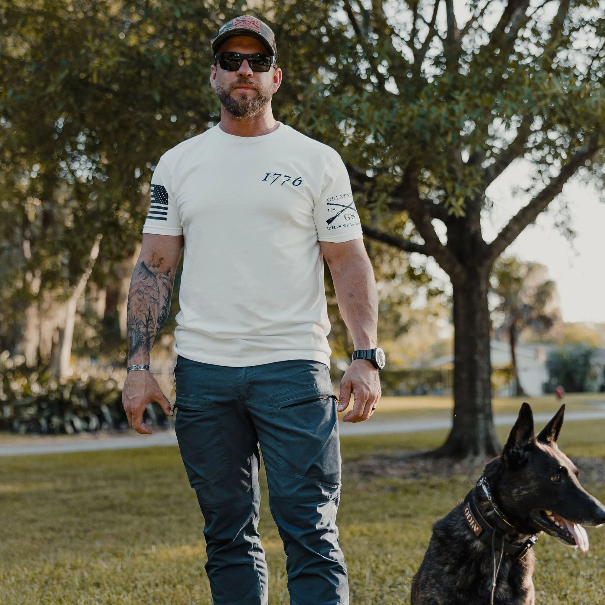 1776 Flag T-Shirt - White sold by Grunt Style product image thumbnail 3