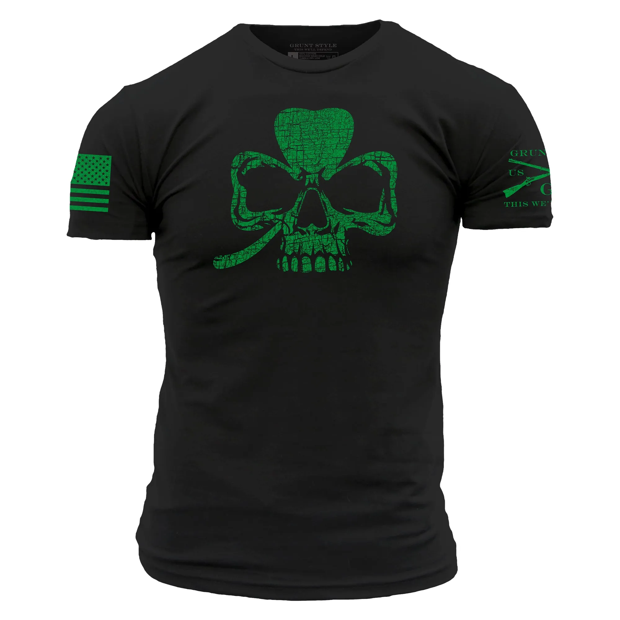 Clover Skull T-Shirt - Black sold by Grunt Style