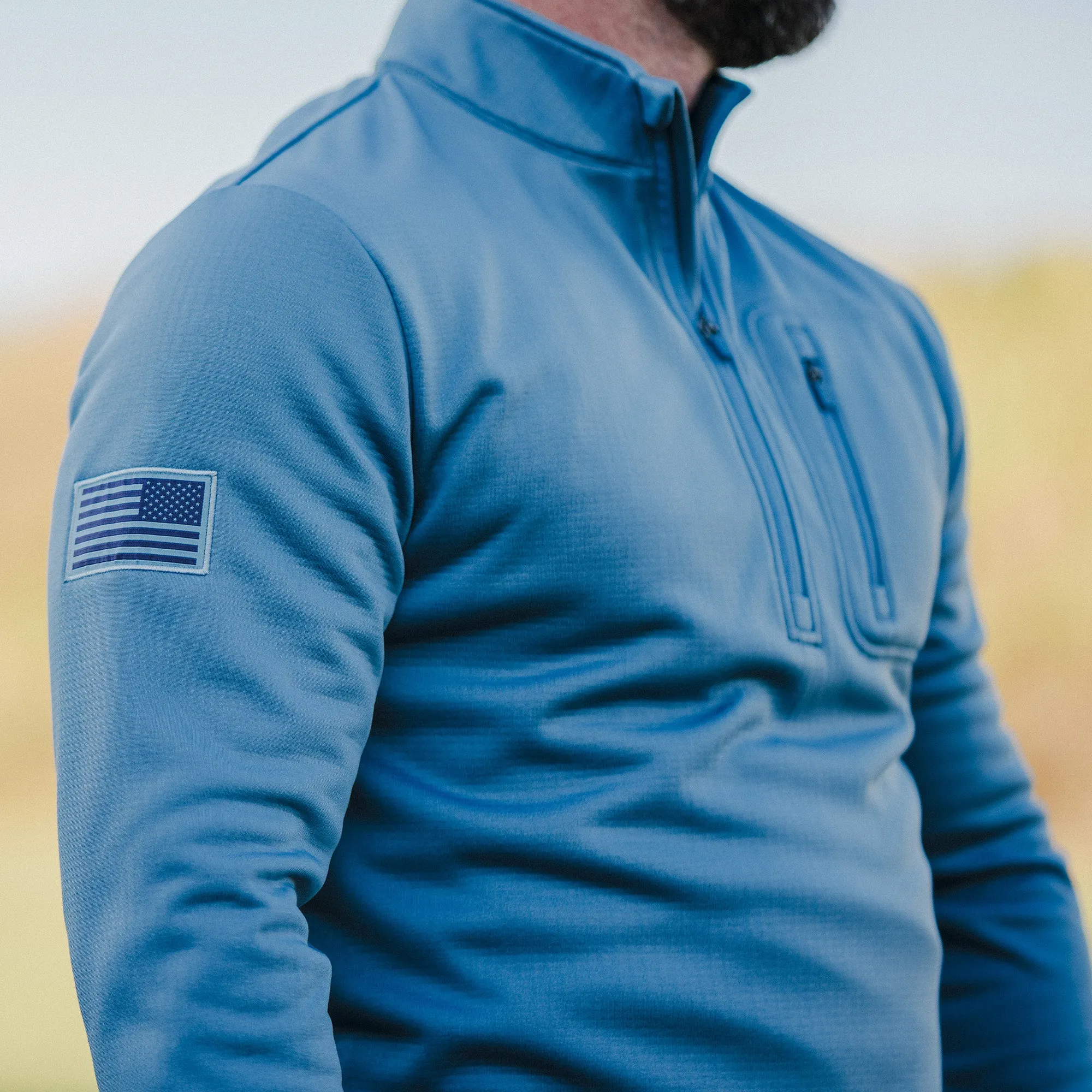 1/2 Zip Waffle Top - Captain's Blue sold by Grunt Style product image thumbnail 4