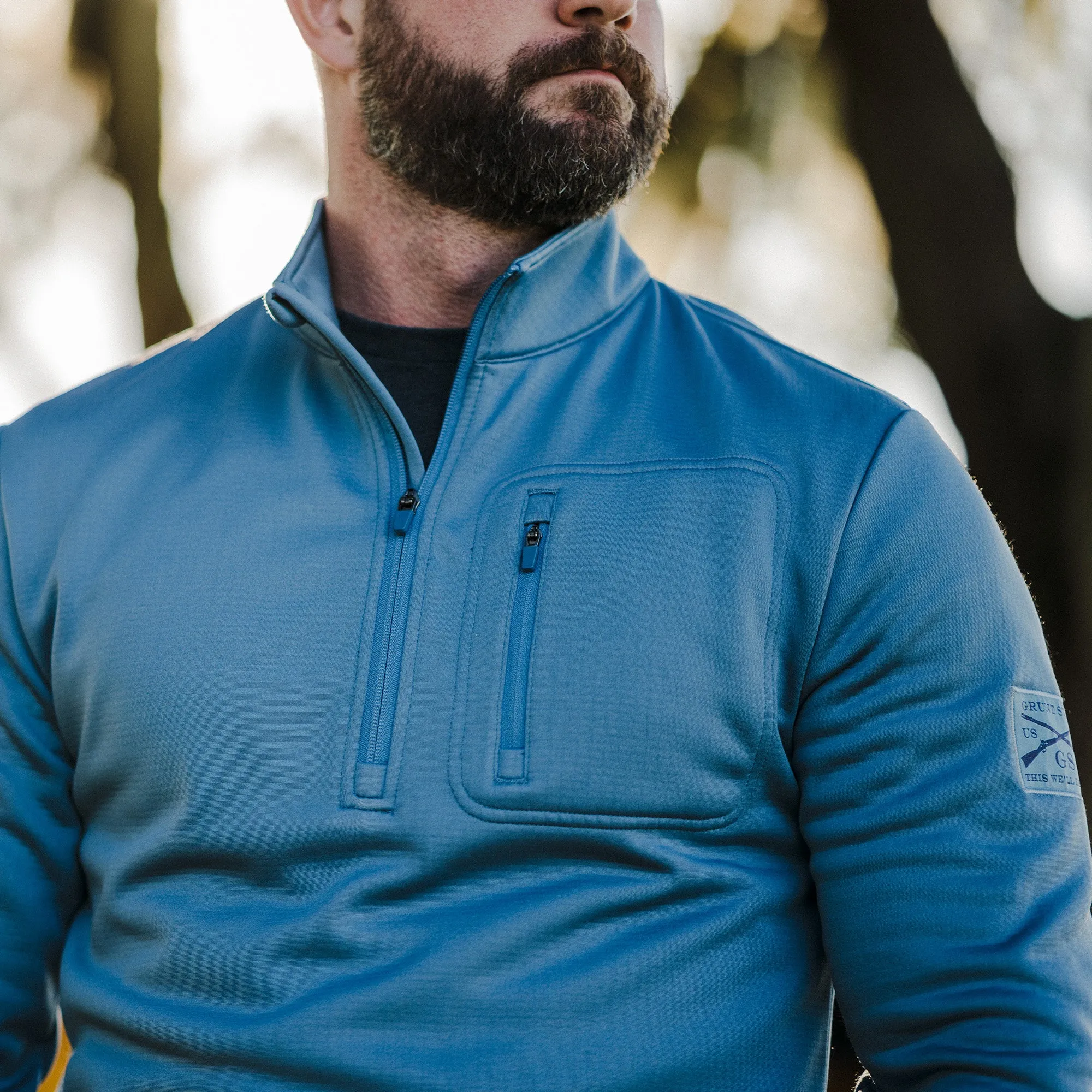 1/2 Zip Waffle Top - Captain's Blue sold by Grunt Style product image thumbnail 2