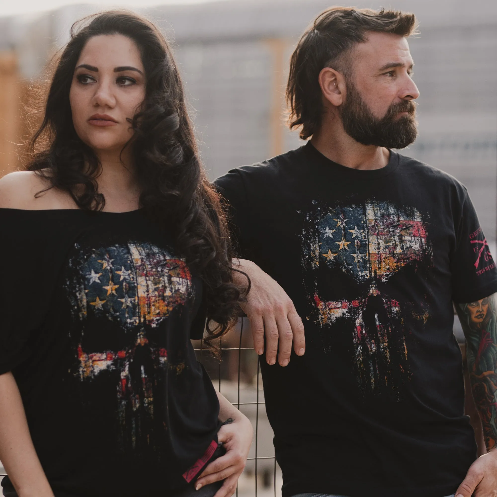 Women's Red Blood American Reaper Slouchy T-Shirt - Black sold by Grunt Style product image thumbnail 4