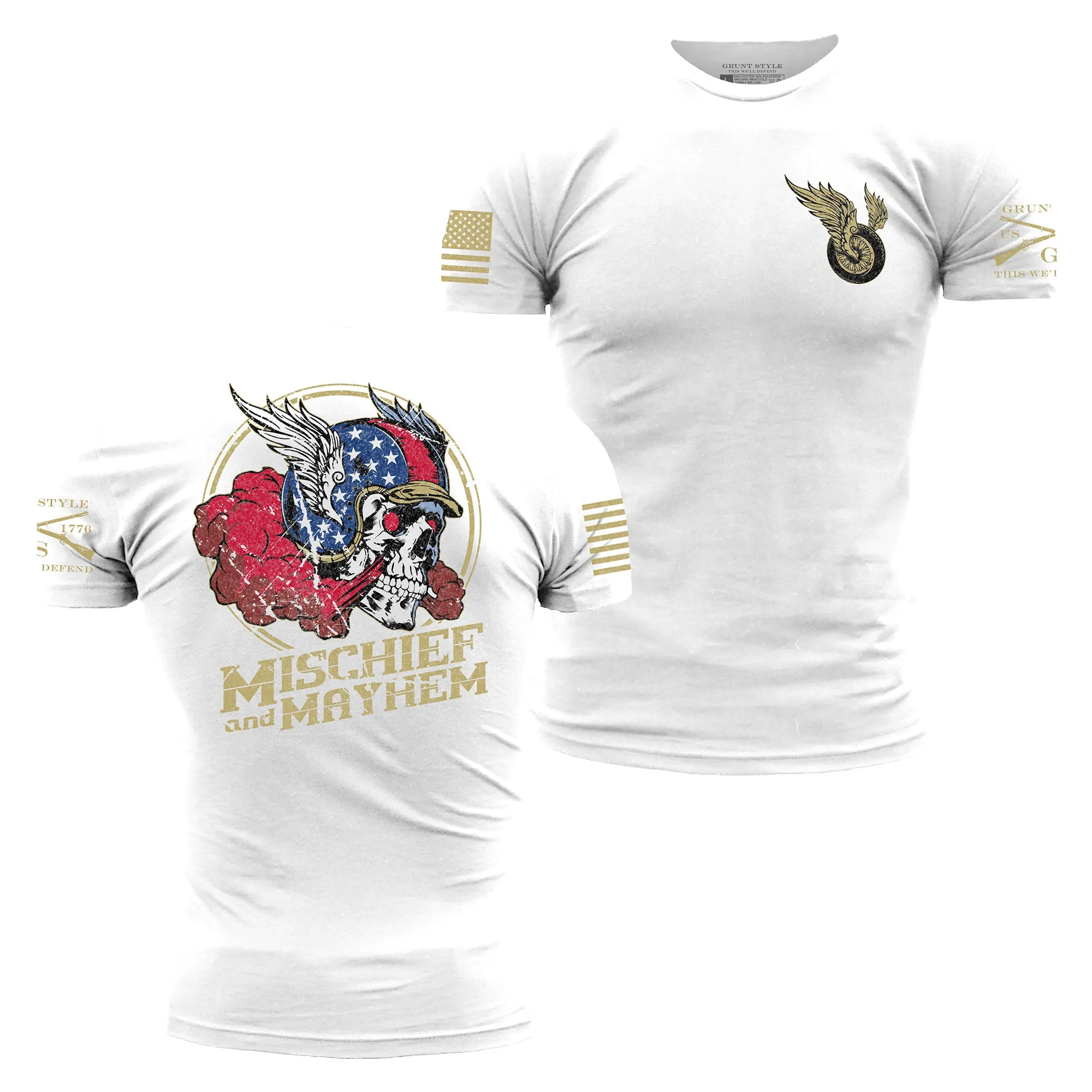 Mischief and Mayhem T-Shirt - White sold by Grunt Style