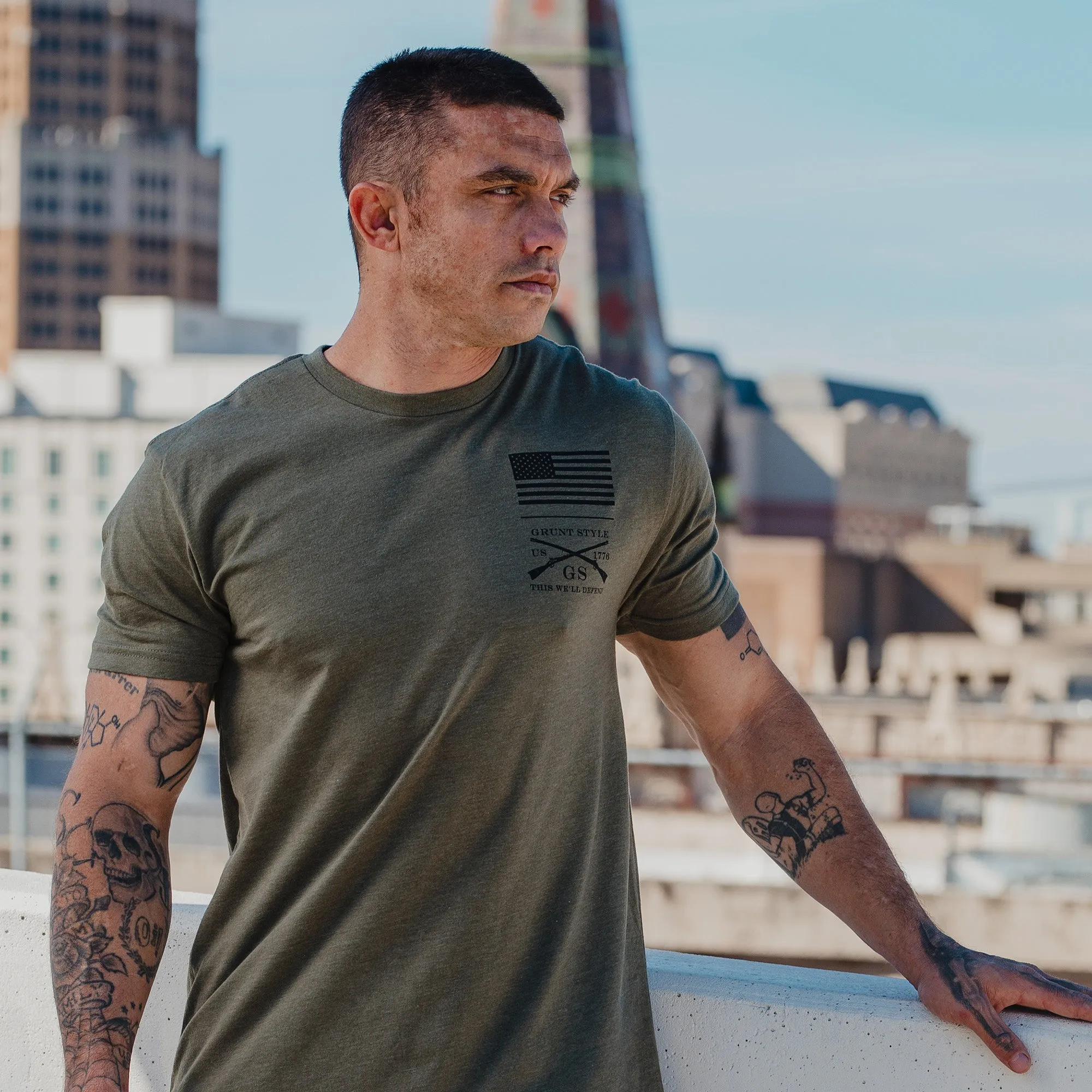 American Original T-Shirt - Military Green sold by Grunt Style product image thumbnail 3