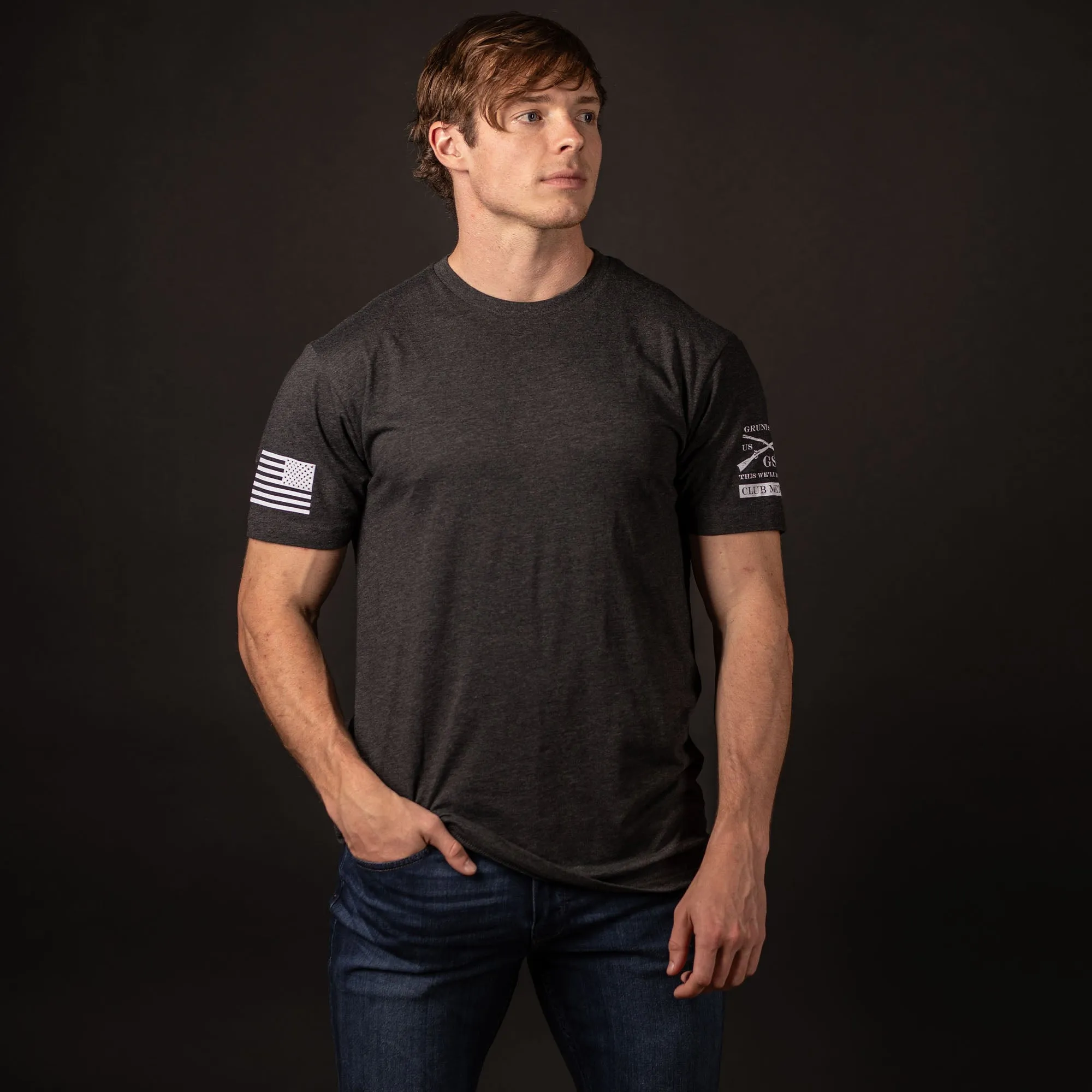Club Member - Men's Basic T-Shirt - Black Heather sold by Grunt Style