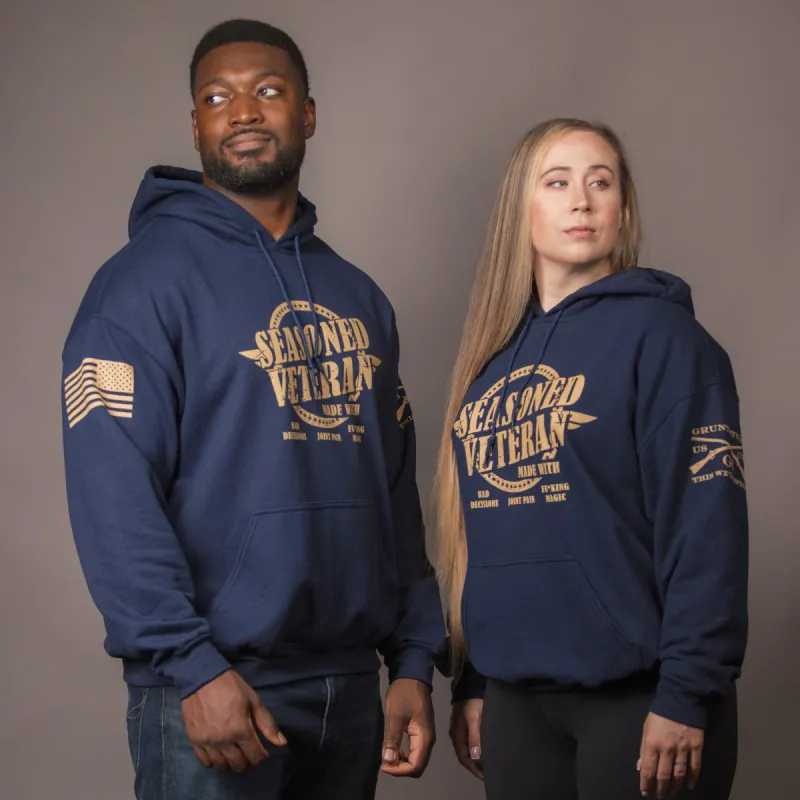 Seasoned Veteran Hoodie - Navy sold by Grunt Style
