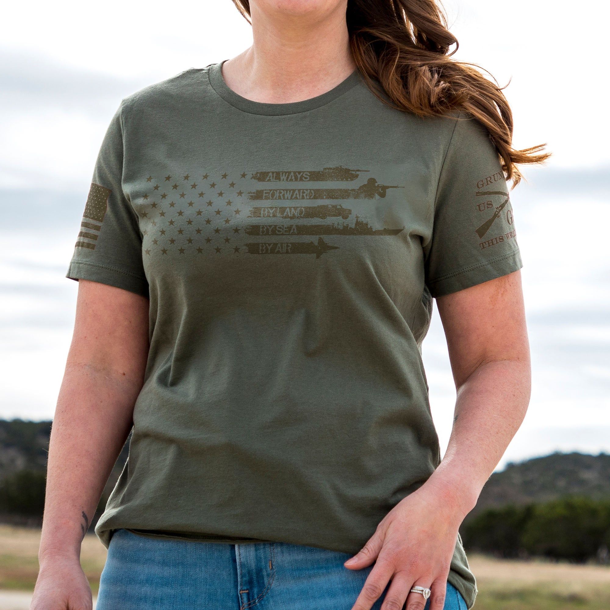Women's Always Forward Relaxed Fit T-Shirt - Military Green sold by Grunt Style