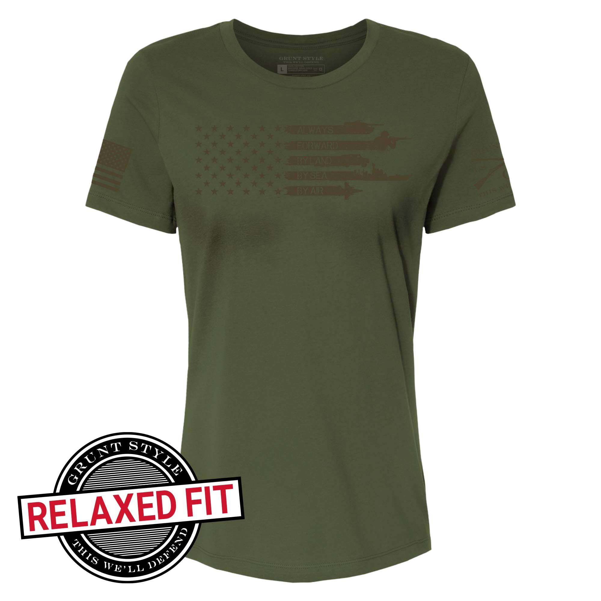 Women's Always Forward Relaxed Fit T-Shirt - Military Green sold by Grunt Style product image thumbnail 2