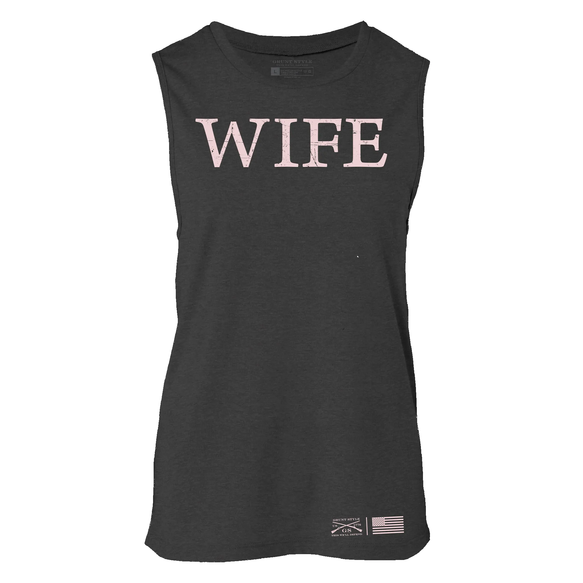 Women's Wife Defined Everyday Tank - Dark Heather Gray sold by Grunt Style product image thumbnail 5