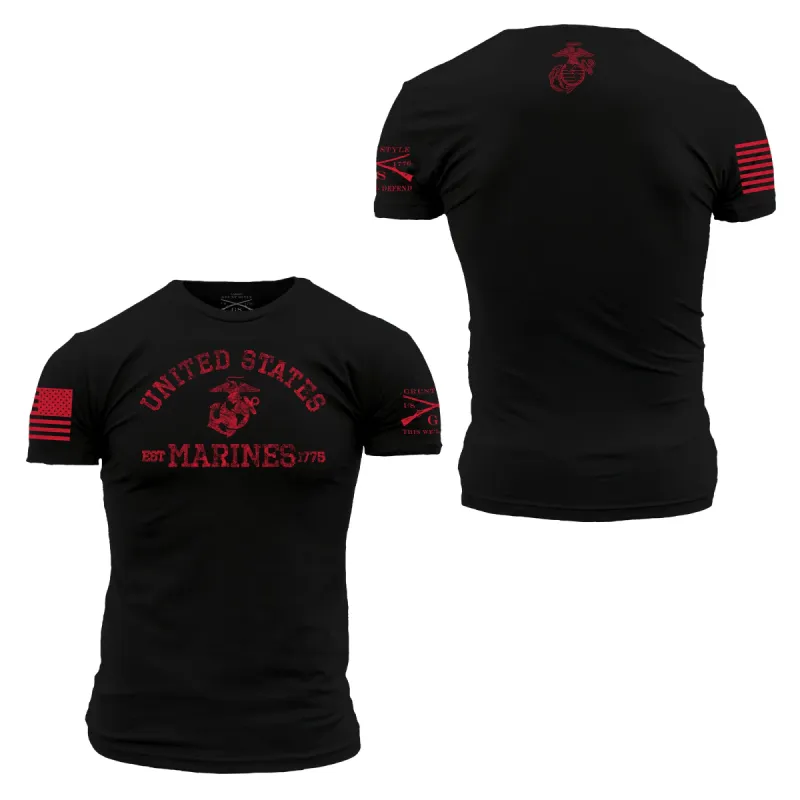 USMC - Est. 1775 T-Shirt - Black sold by Grunt Style
