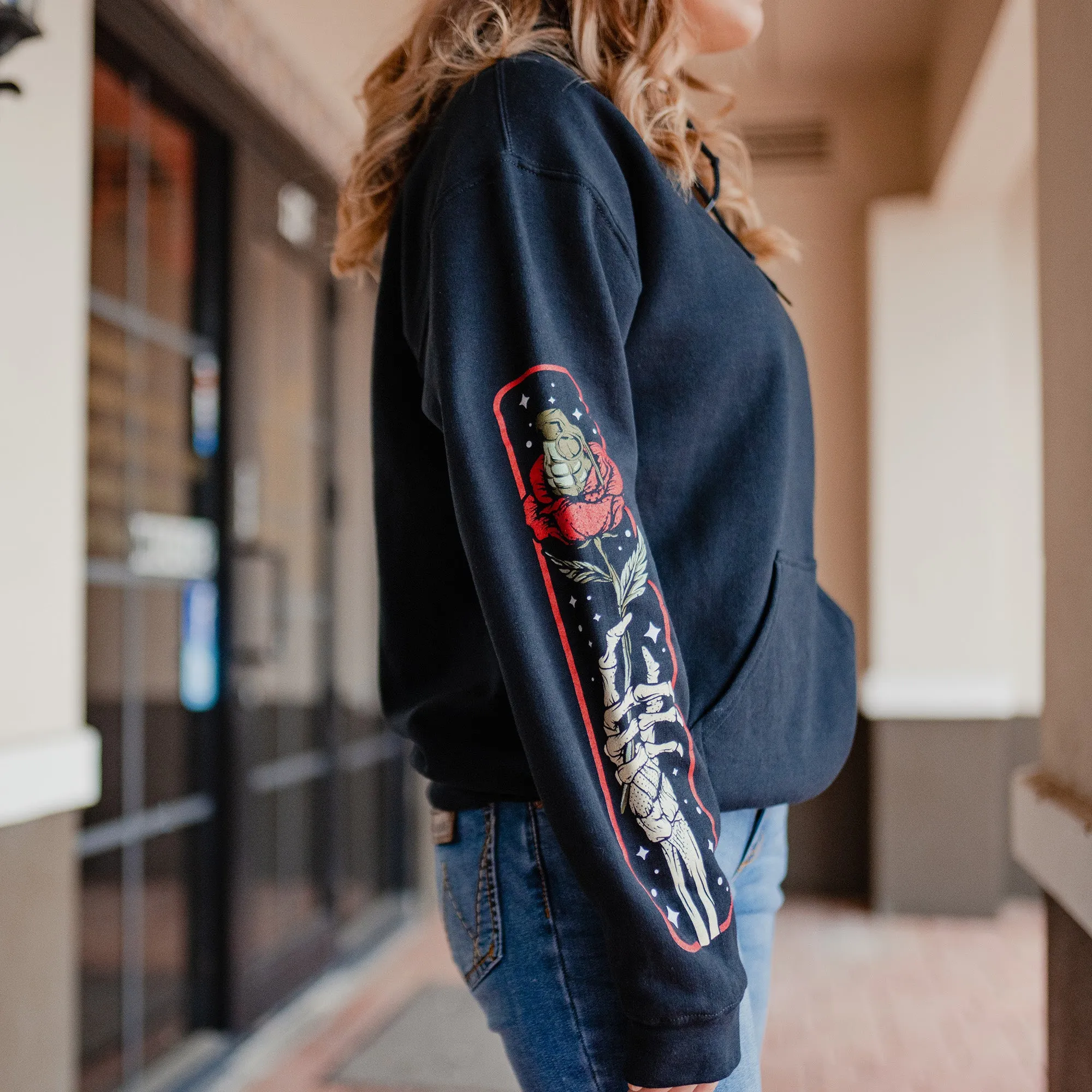 Death Rose Hoodie - Black sold by Grunt Style product image thumbnail 3