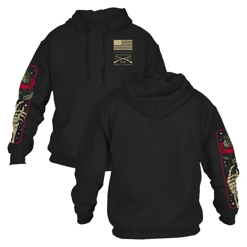Death Rose Hoodie - Black sold by Grunt Style