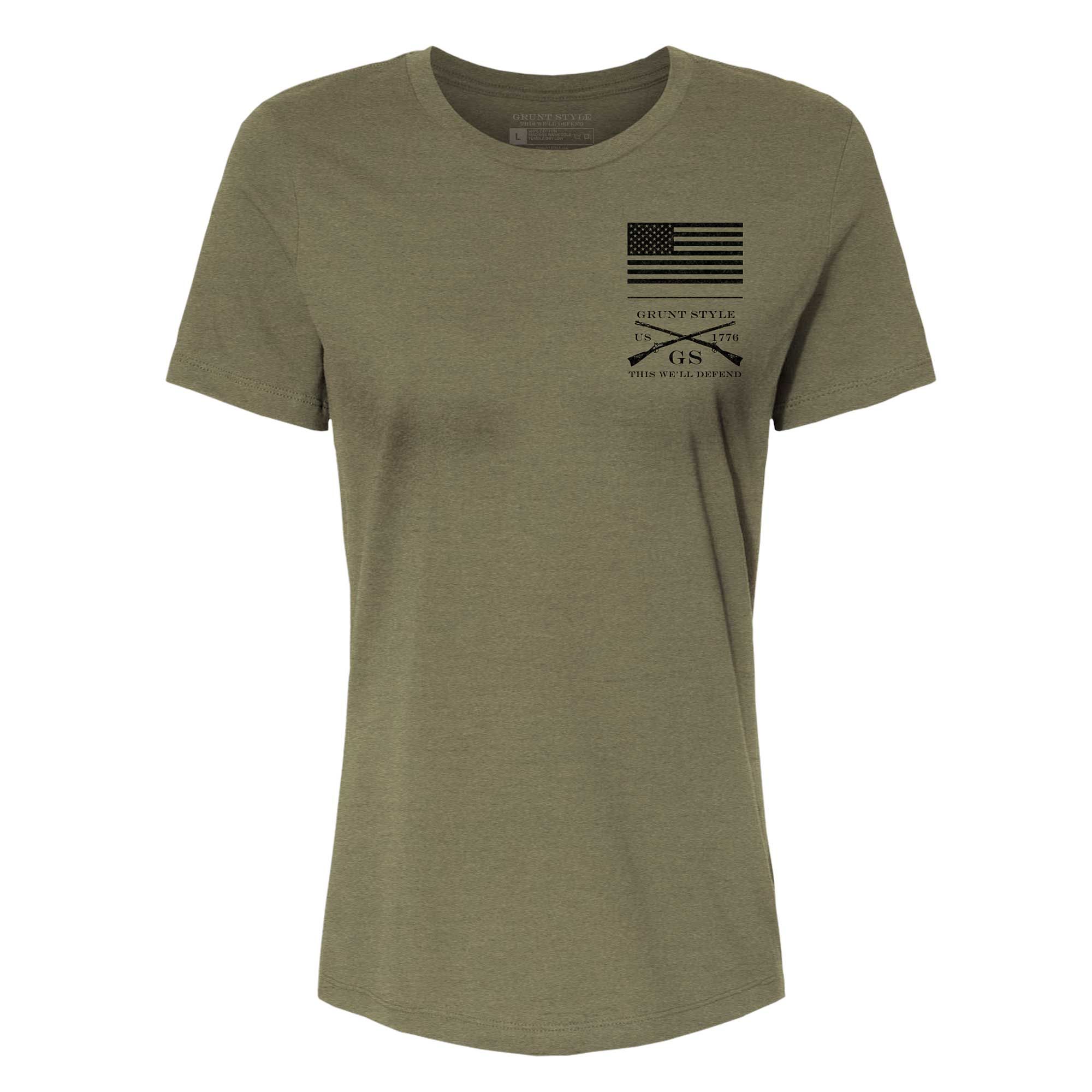 Women's Strength Through Suffering Relaxed Fit T-Shirt - Olive Triblend sold by Grunt Style product image thumbnail 4