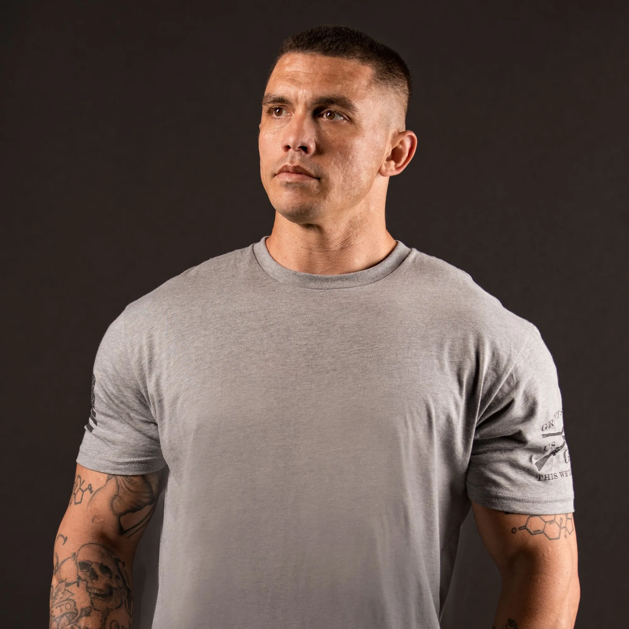 Basic T-Shirt - Dark Heather Grey sold by Grunt Style product image thumbnail 2