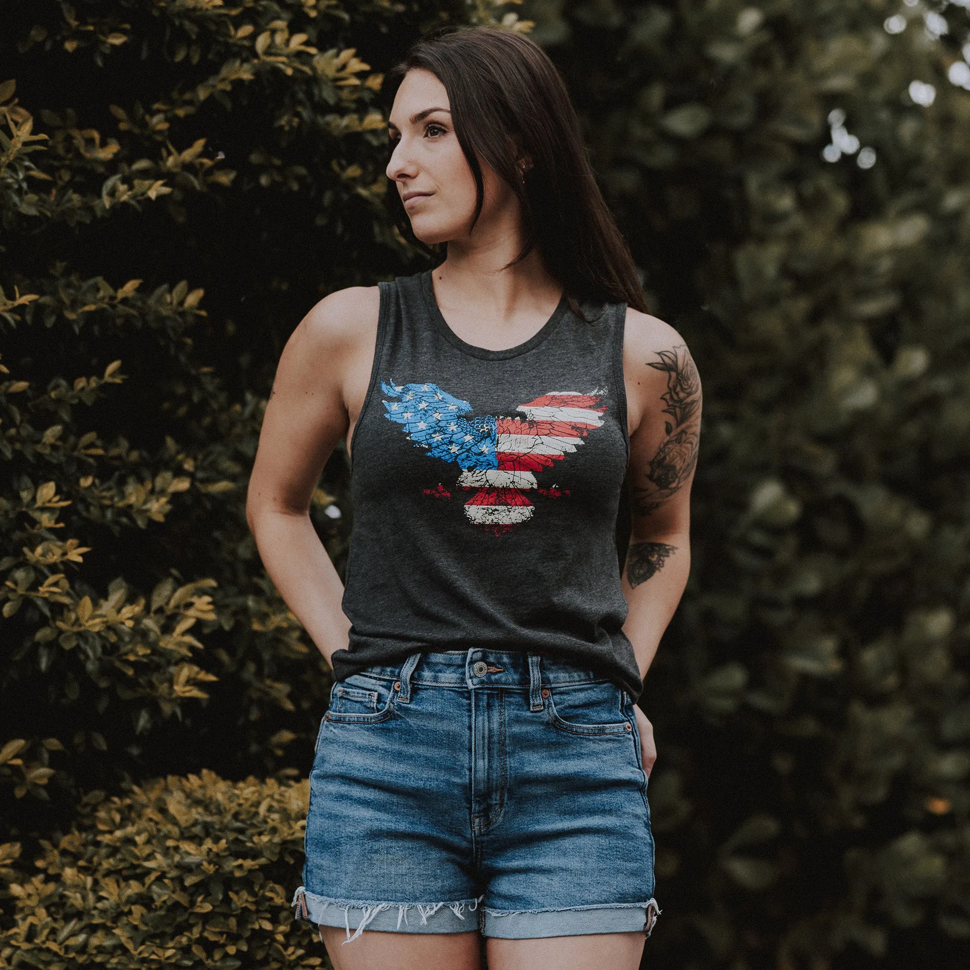 Women's Freagle Everyday Tank - Dark Heather Gray sold by Grunt Style product image thumbnail 4